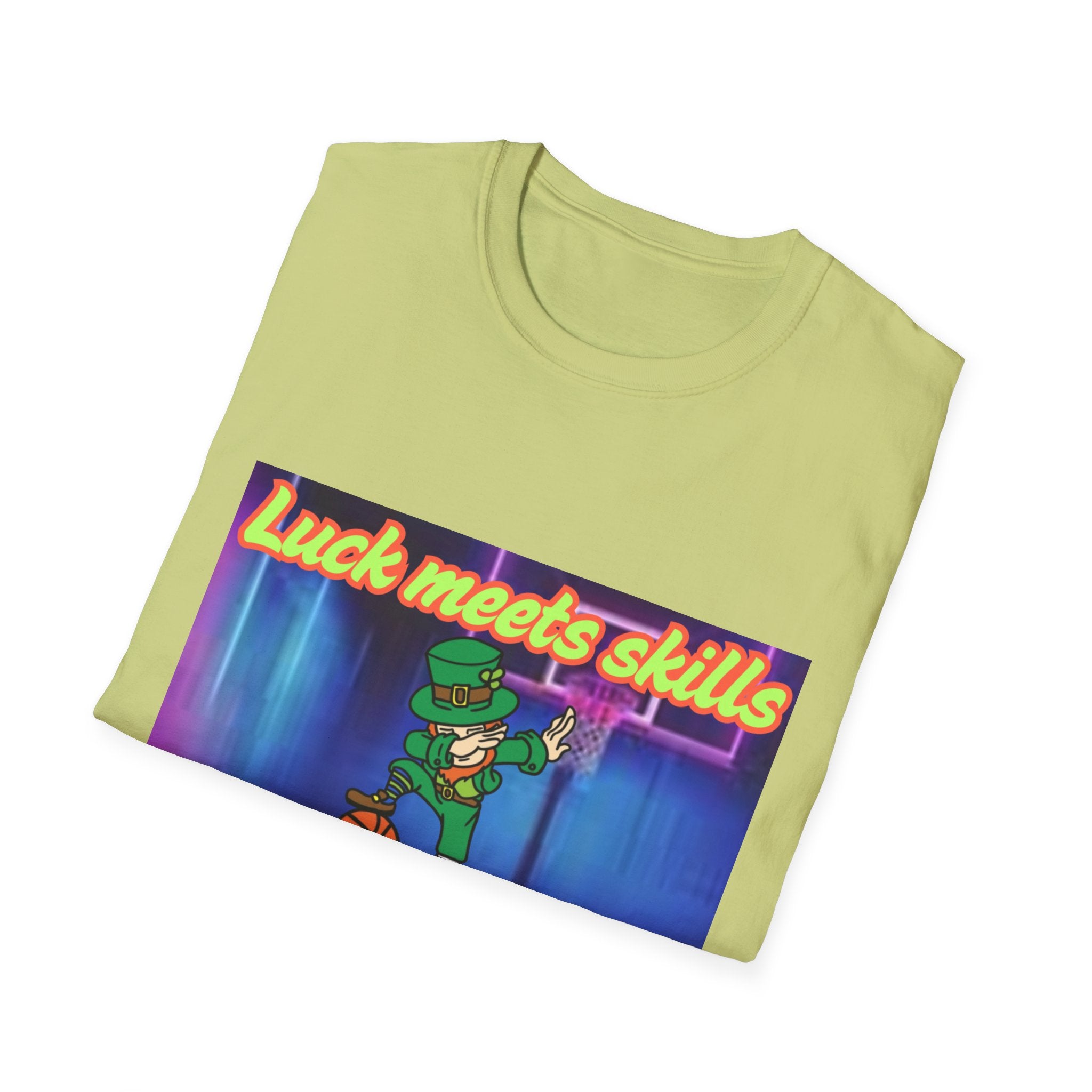 Luck Meets Skills Dabbing Into A Slam Dunk! Unisex Softstyle T-Shirt