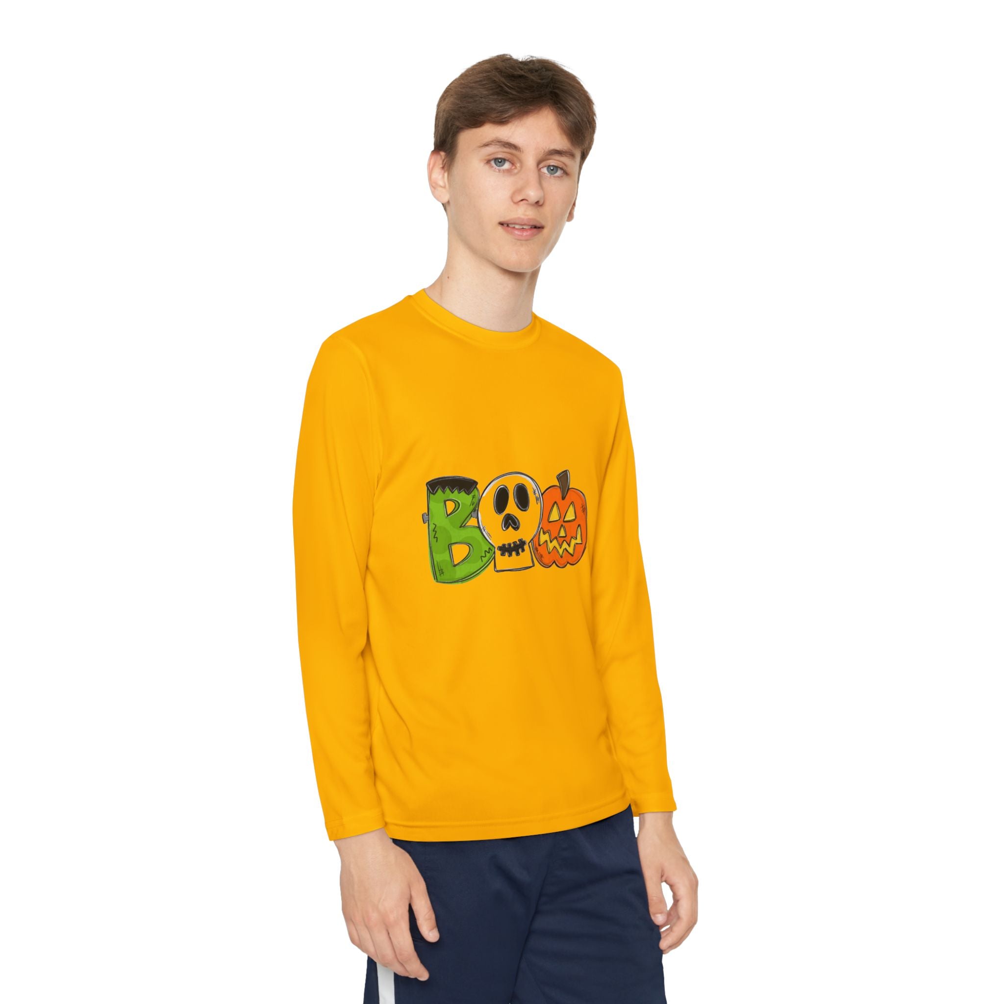 Halloween BOO Youth Long Sleeve Competitor T-Shirt