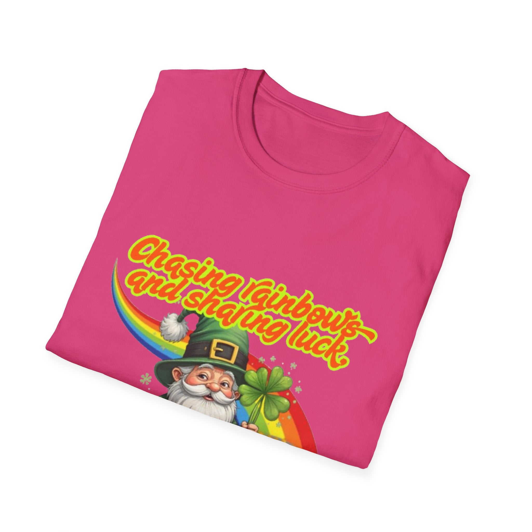Chasing Rainbows And Sharing Luck, One Clover At A Time! Unisex Softstyle T-Shirt
