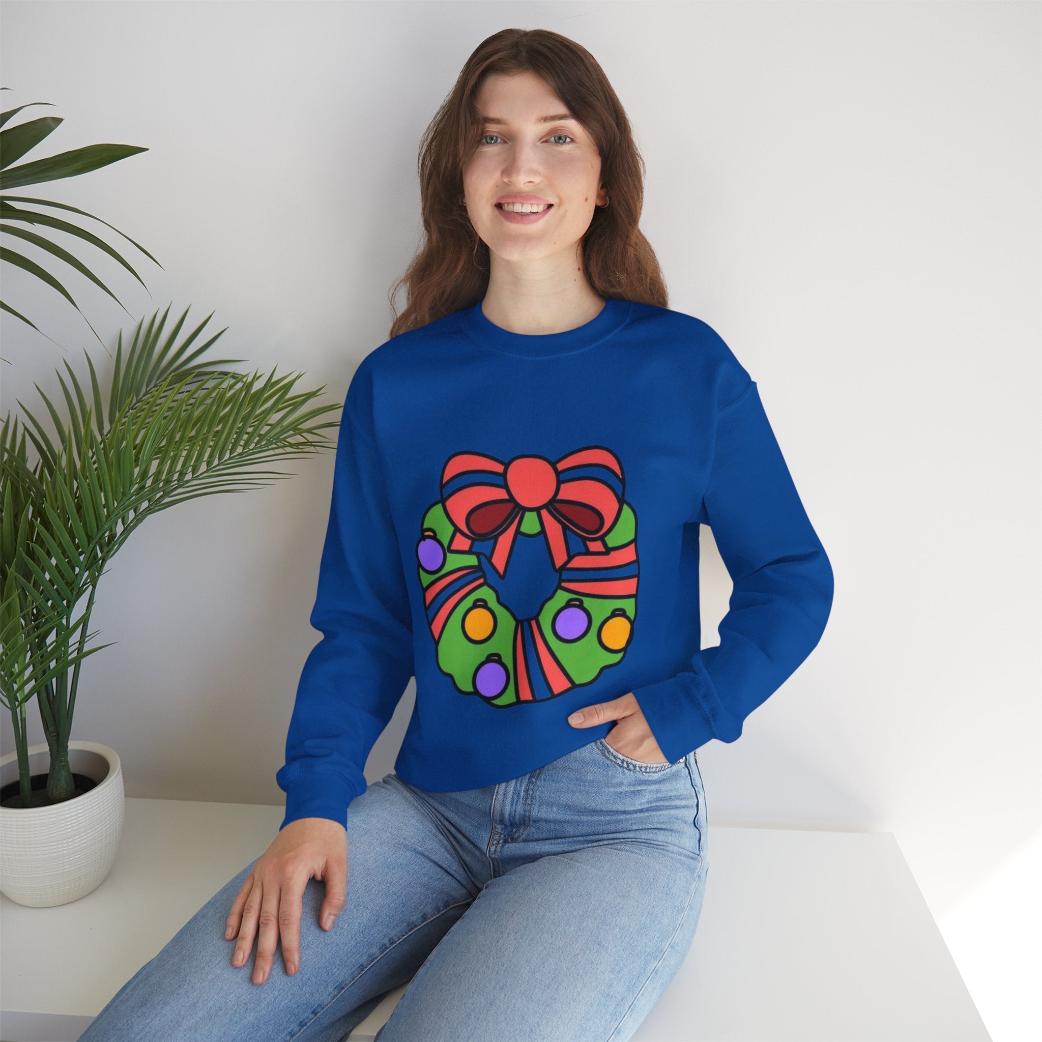 Holiday Wreath Unisex Heavy Blend™ Crewneck Sweatshirt