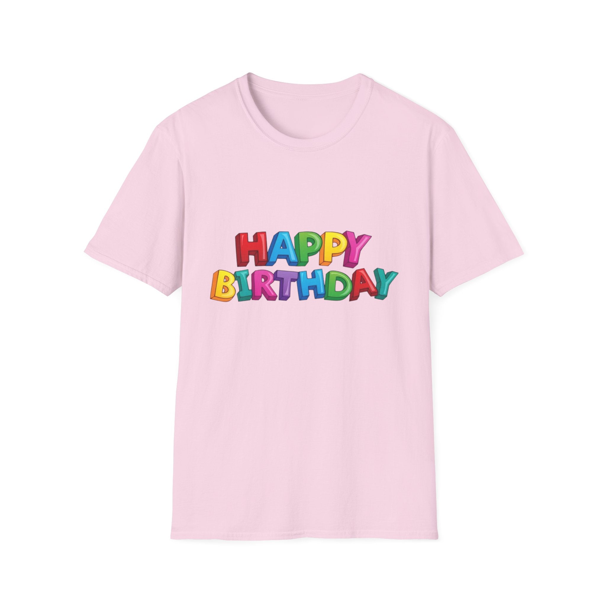 Happy Birthday Unisex Softstyle T-Shirt-Personalize It!
