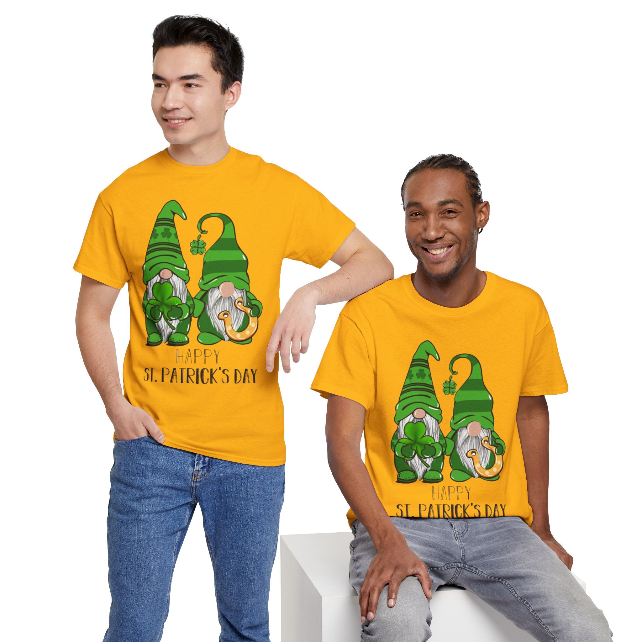 Happy St. Patrick's Day Gnome Unisex Heavy Cotton T-Shirt