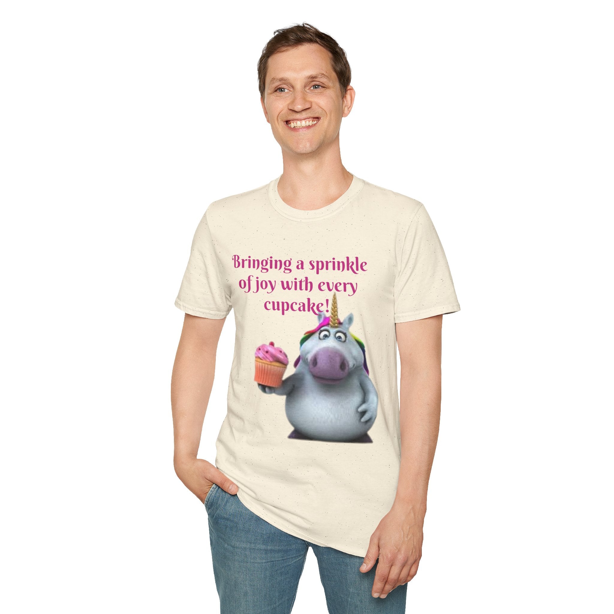 Bringing A Sprinkle Of Joy With Every Cupcake Unicorn Unisex Softstyle T-Shirt