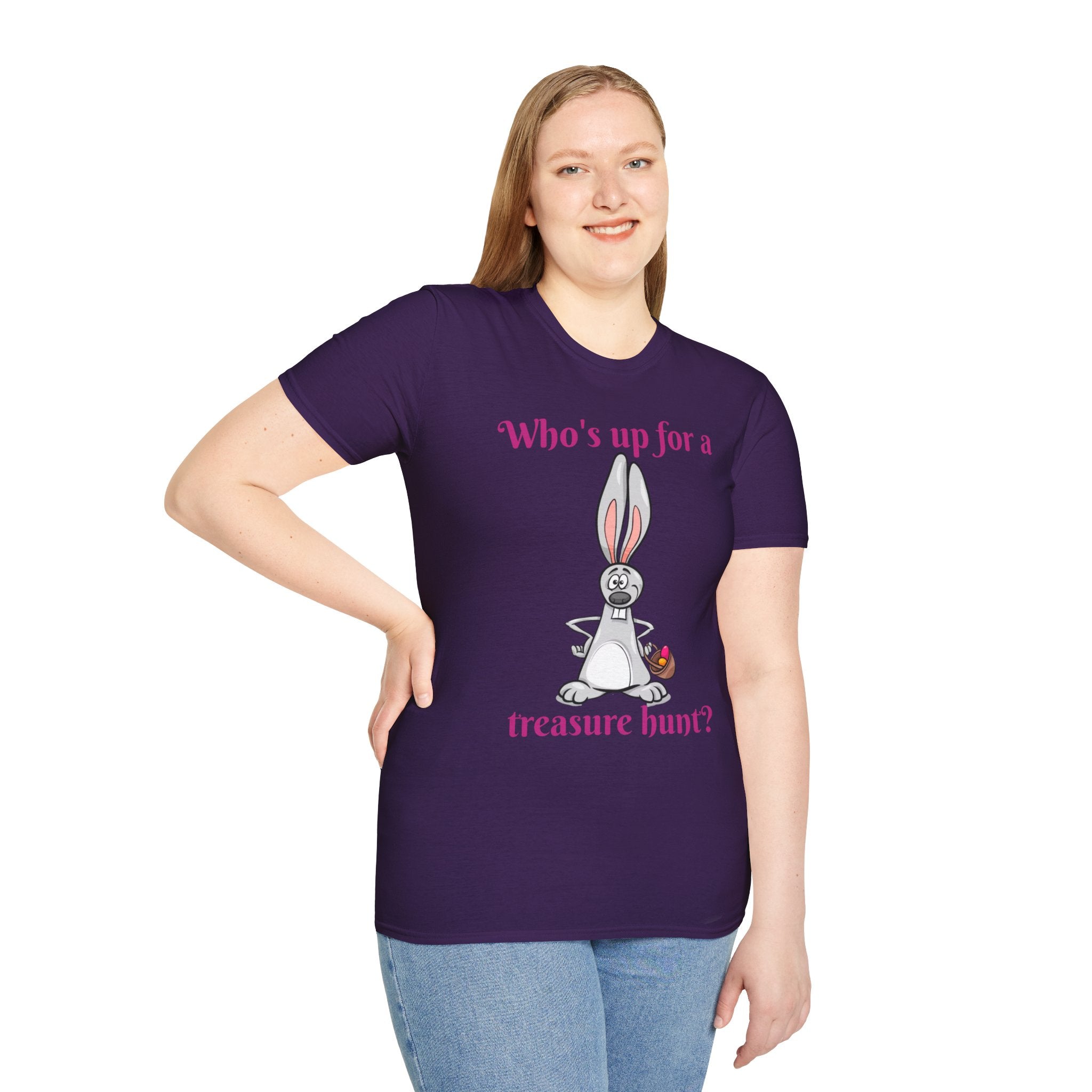Who's Up For A Treasure Hunt Bunny Unisex Softstyle T-Shirt
