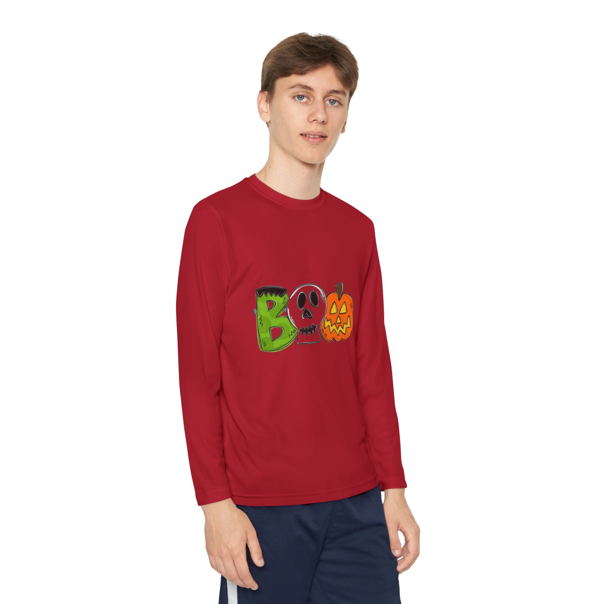 Youth Halloween Boo Long Sleeve Competitor T-Shirt