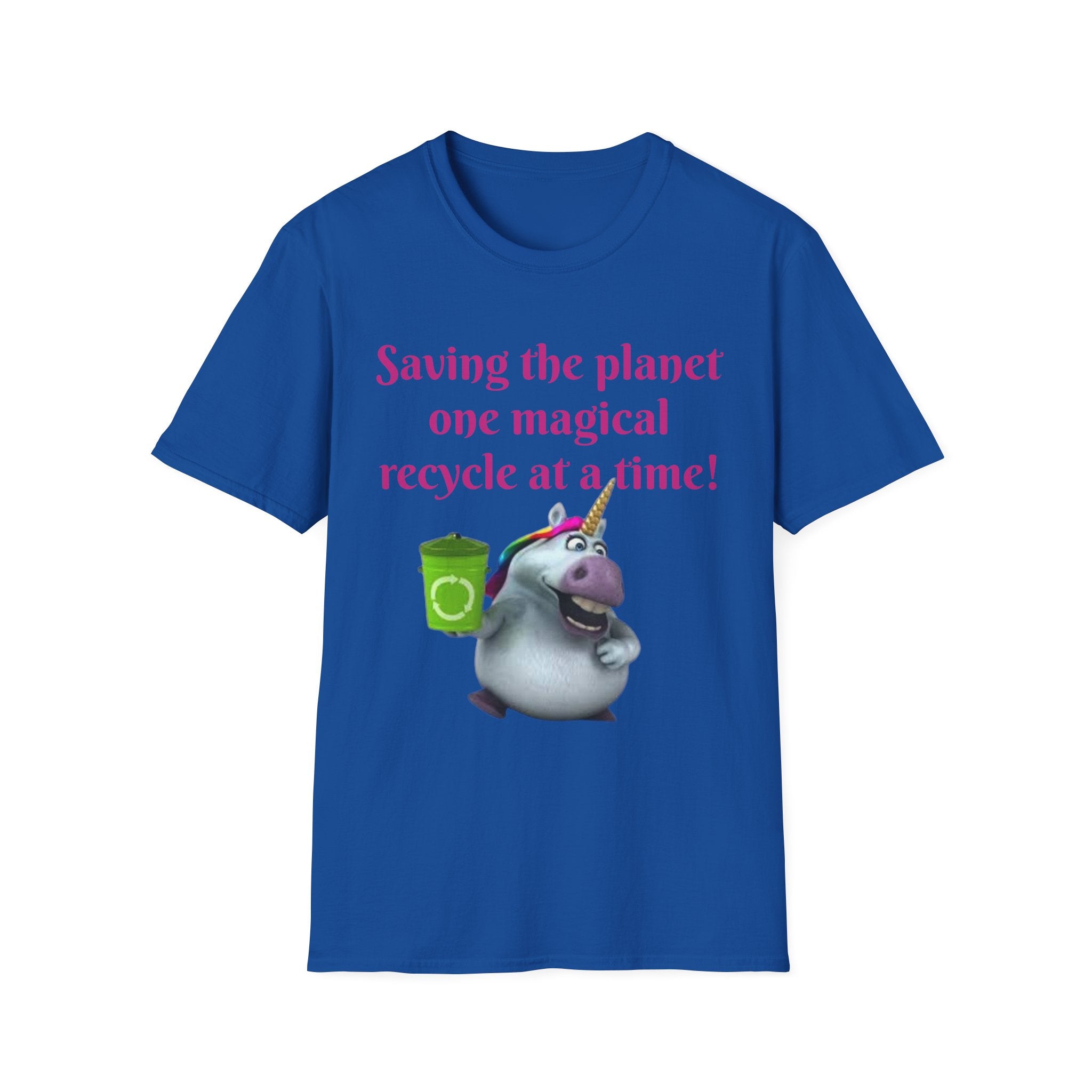 Saving The Planet One Magical Recycle At A Time! Unicorn Unisex Softstyle T-Shirt