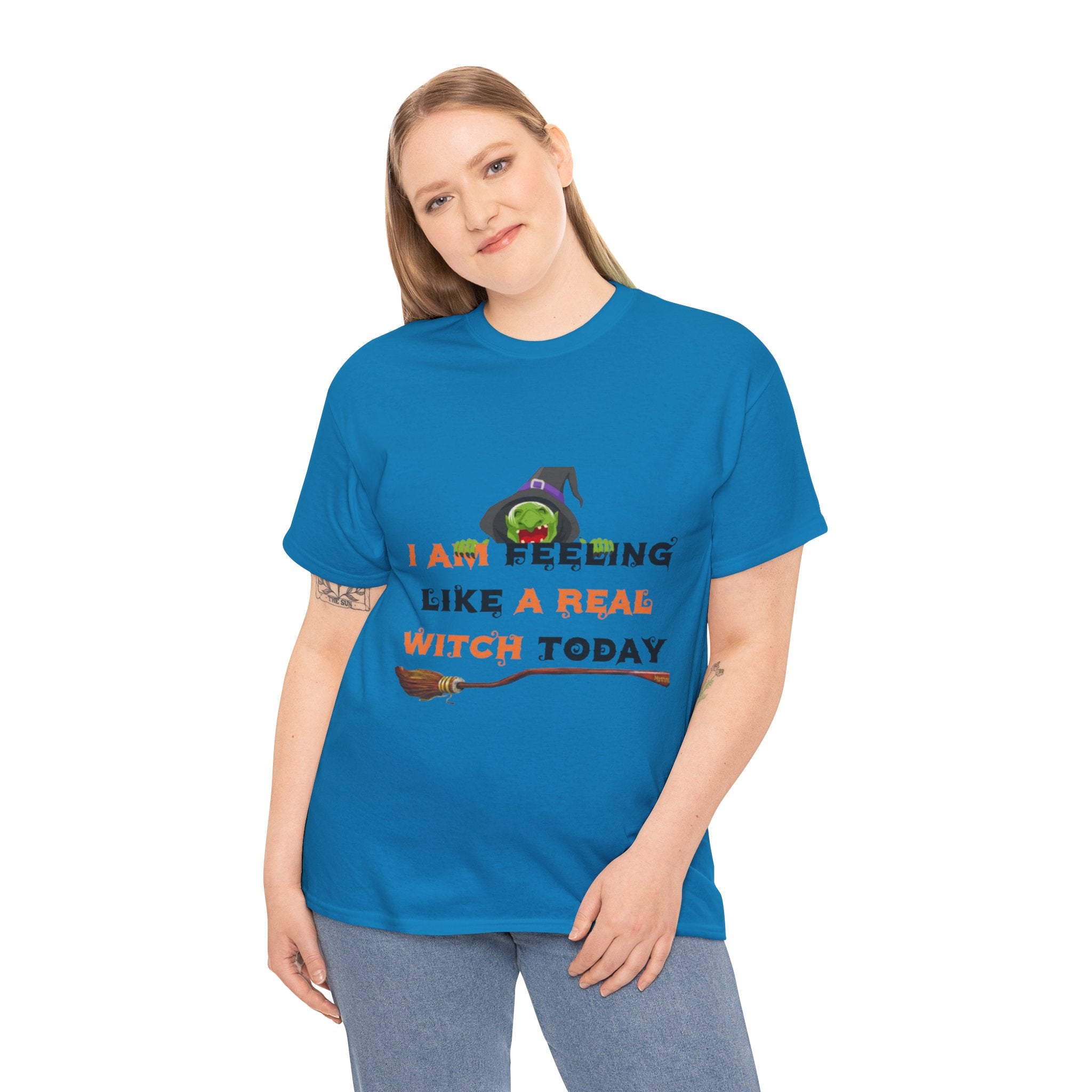 I Am Feeling Like A Real Witch Today Unisex Heavy Cotton Short Sleeve T-Shirt