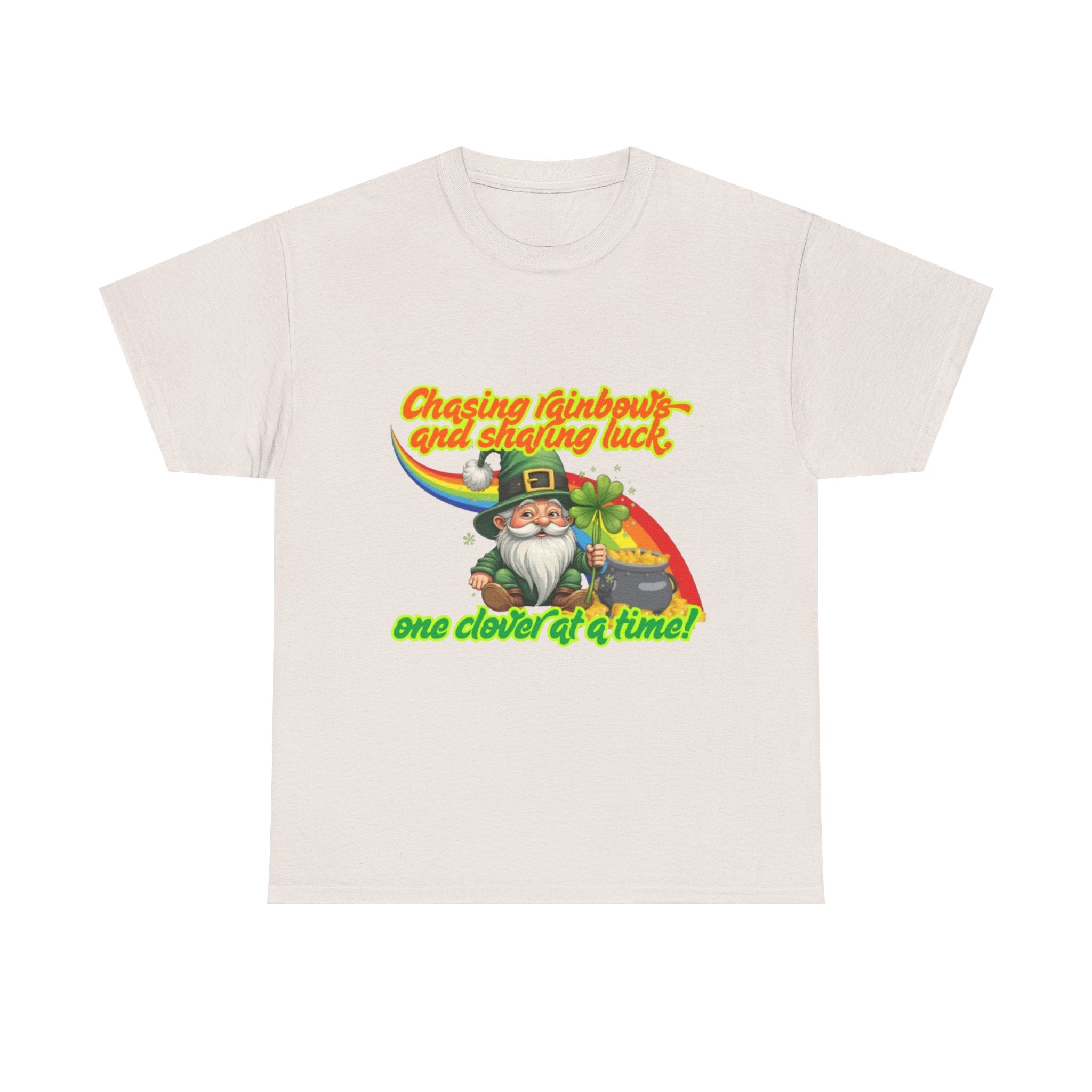 Chasing Rainbows And Sharing Luck, One Clover At A Time! Unisex Heavy Cotton T-Shirt