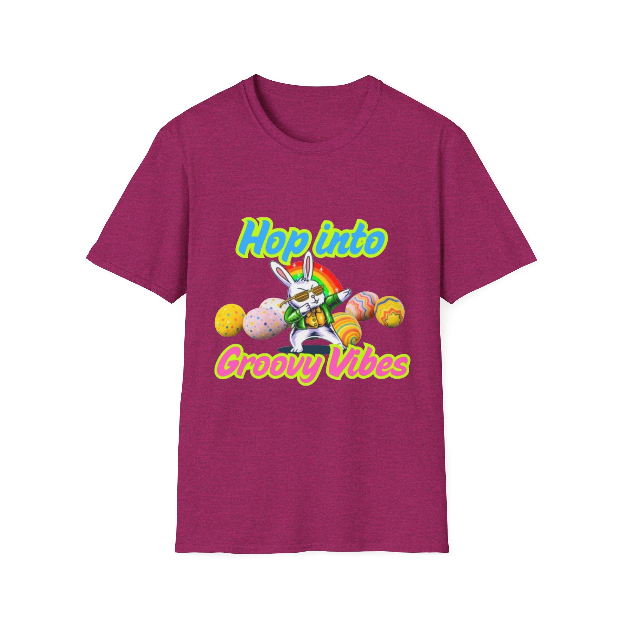 Hop Into Groovy Vibes Bunny Unisex Softstyle T-Shirt