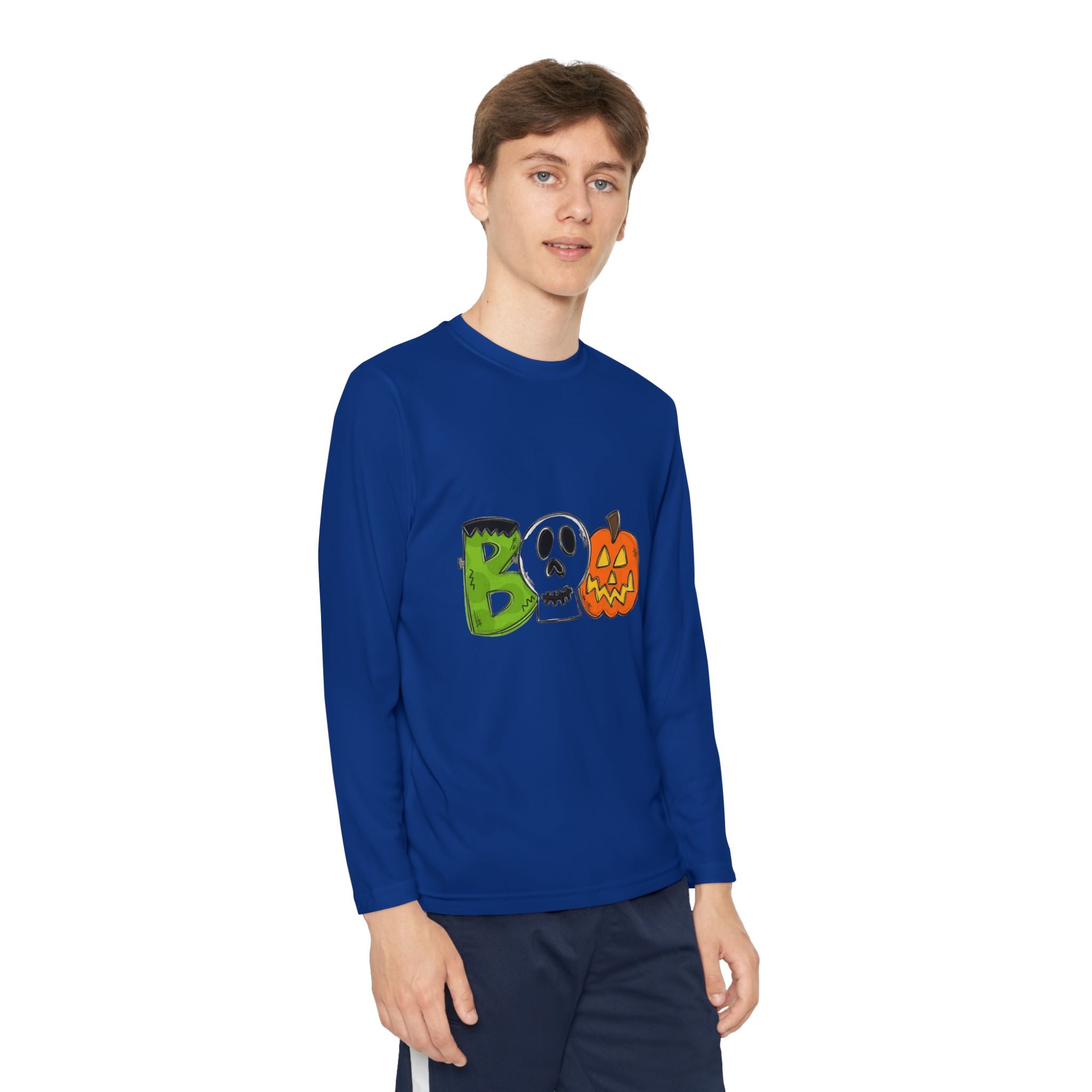 Youth Halloween Boo Long Sleeve Competitor T-Shirt
