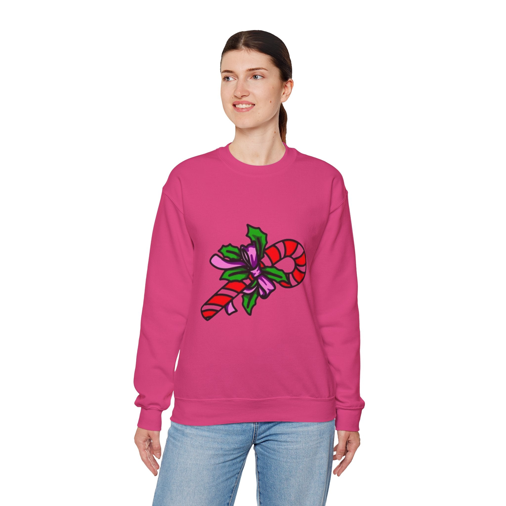 Festive Candy Cane Unisex Heavy Blend™ Crewneck Sweatshirt