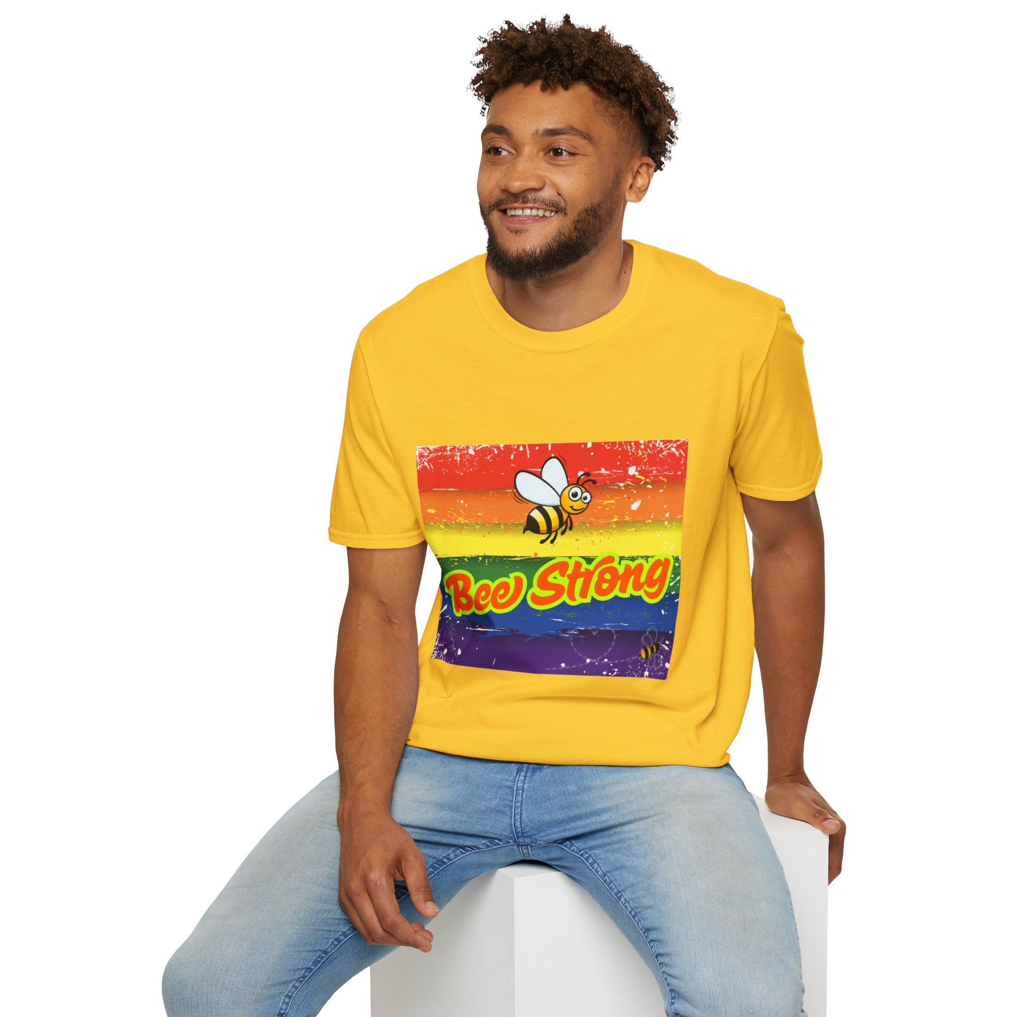 Bee Strong Rainbow Unisex Softstyle T-Shirt