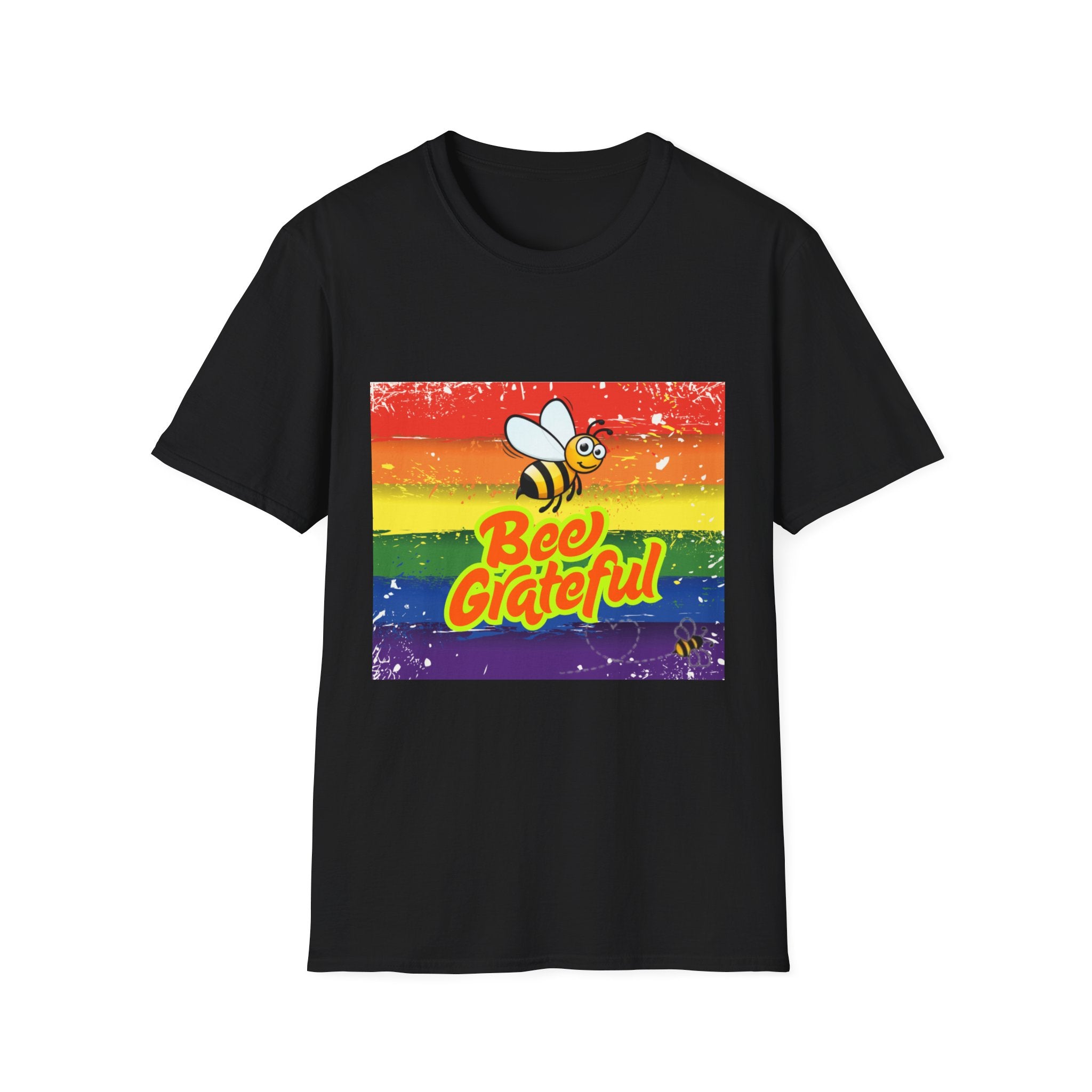Bee Grateful Rainbow Unisex Softstyle T-Shirt
