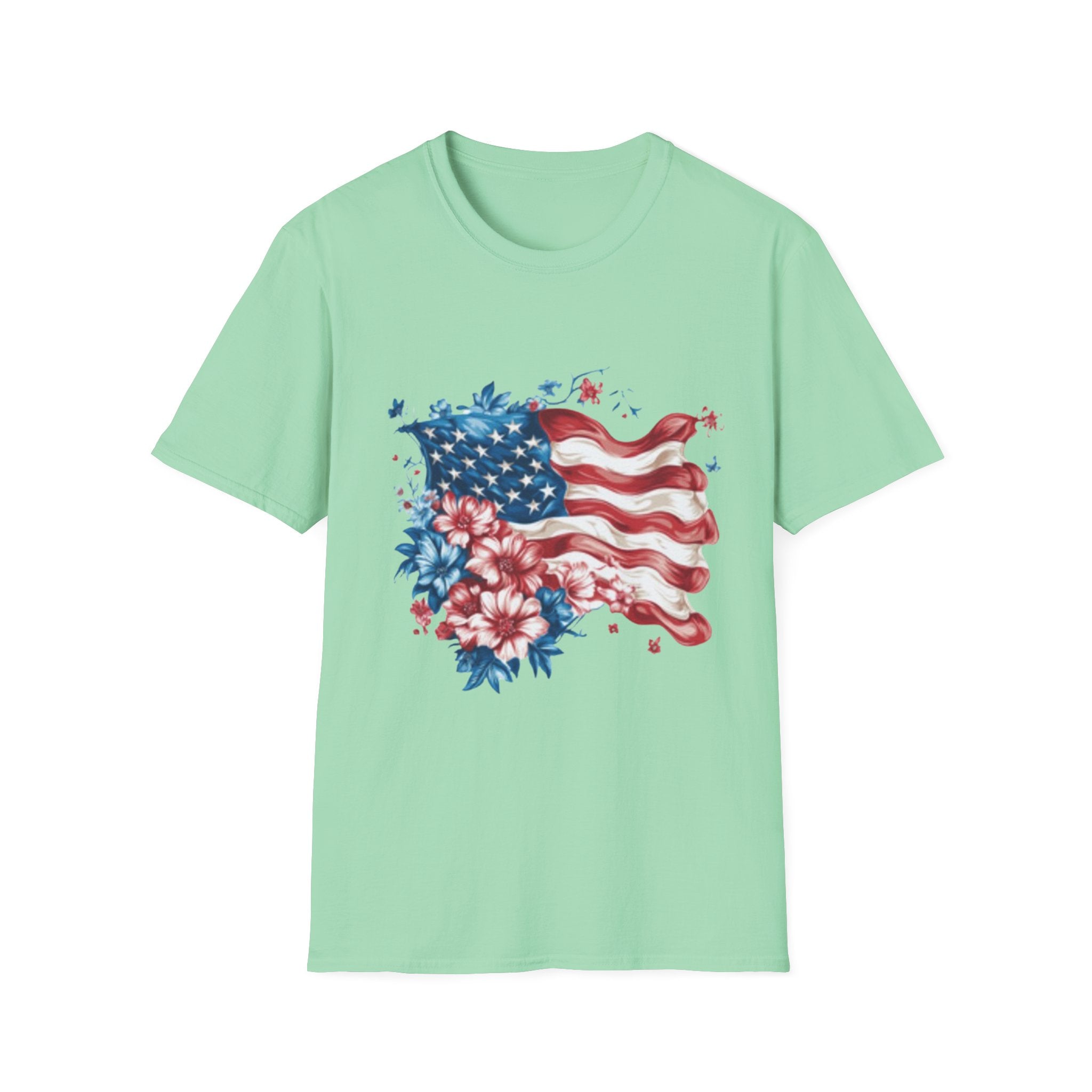 Patriotic USA Flag Unisex Softstyle T-Shirt