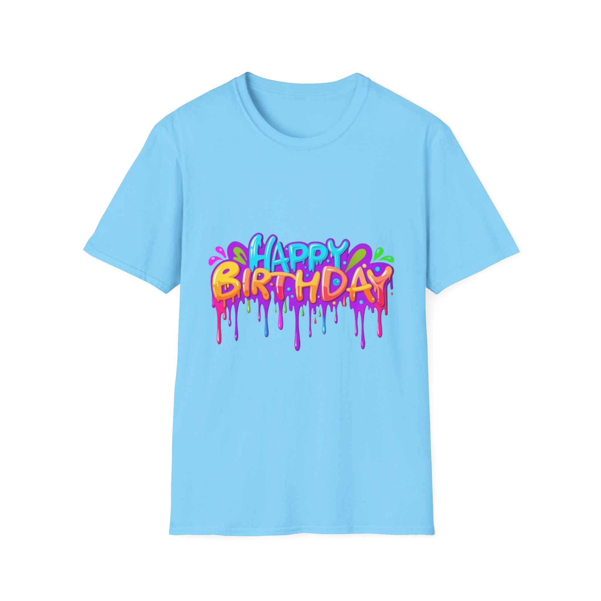 Happy Birthday Unisex Softstyle Short Sleeve T-Shirt Personalize It!
