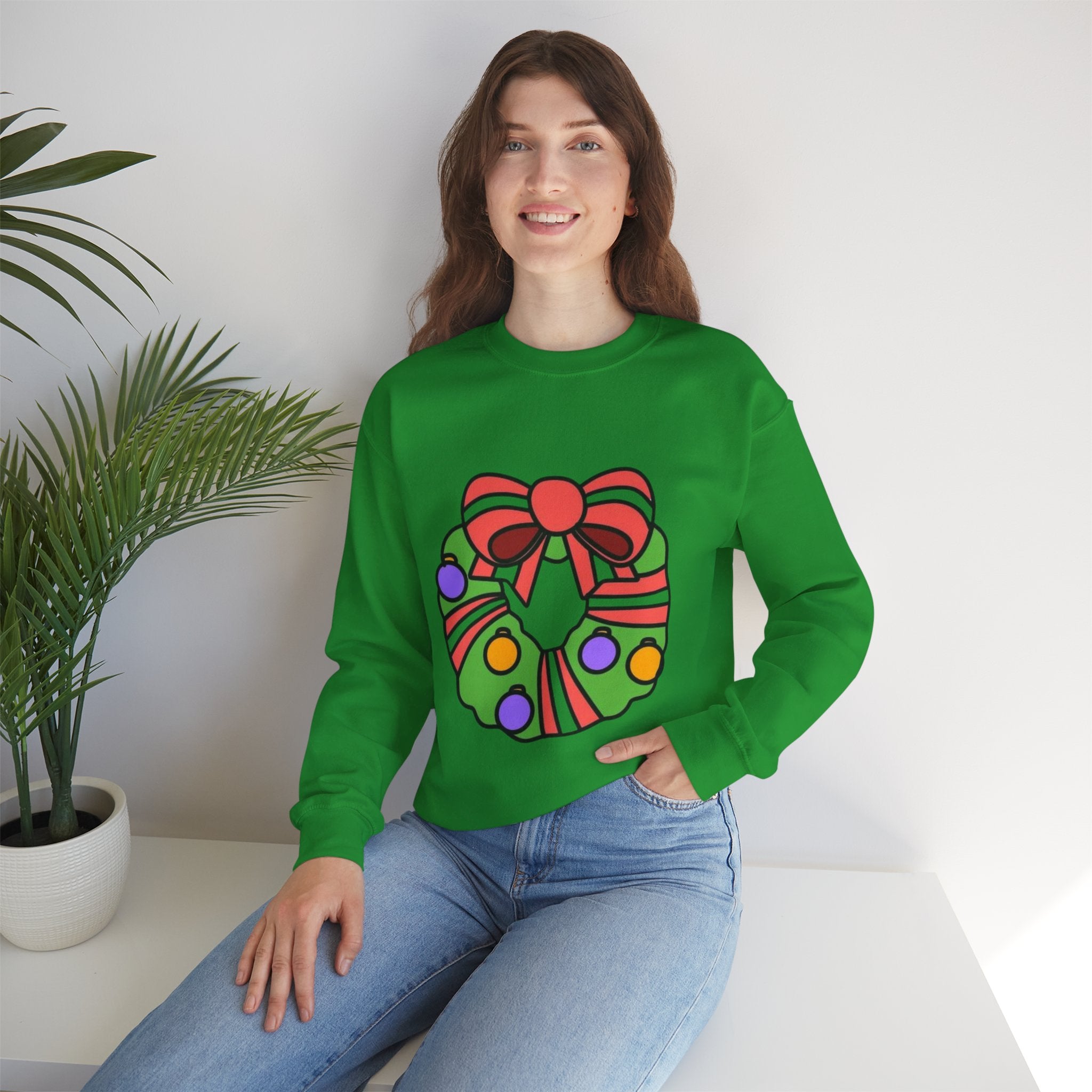 Holiday Wreath Unisex Heavy Blend™ Crewneck Sweatshirt