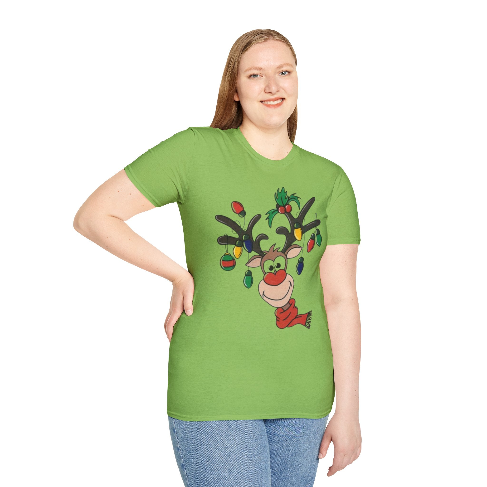 Festive Reindeer Unisex Softstyle T-Shirt