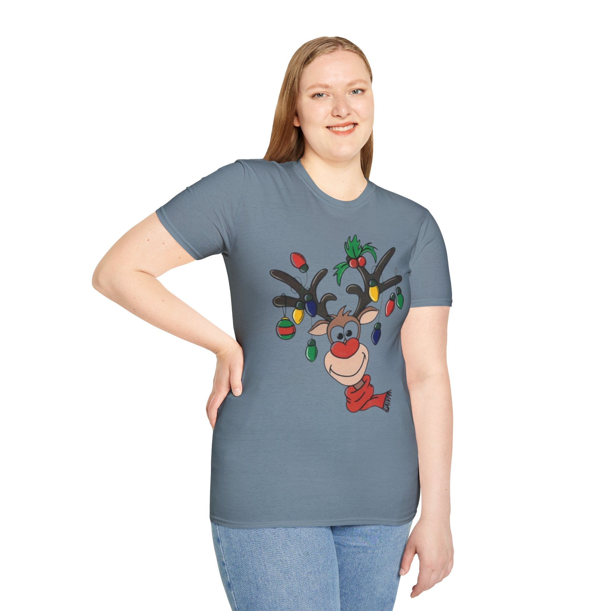 Festive Reindeer Unisex Softstyle T-Shirt