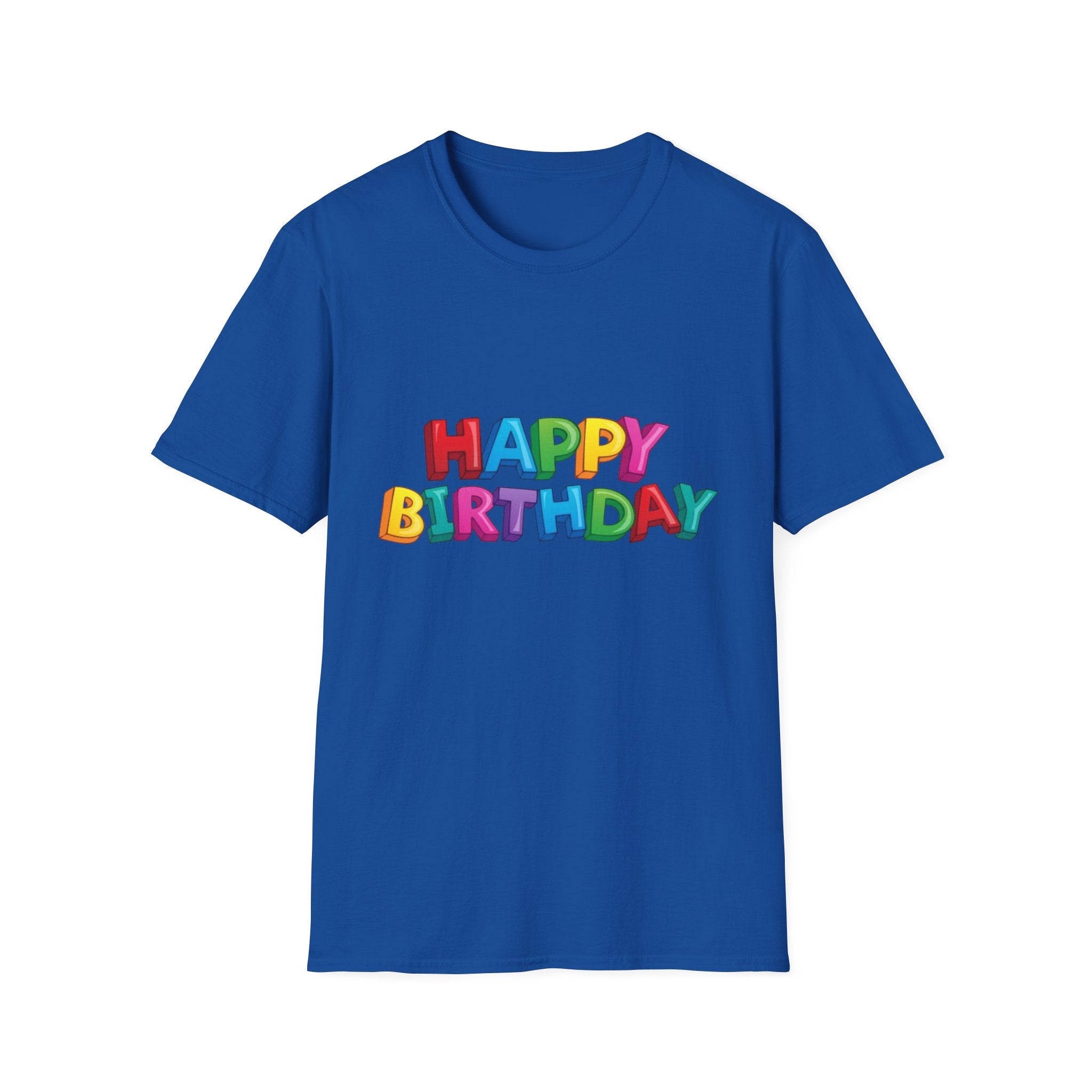 Happy Birthday Unisex Softstyle T-Shirt-Personalize It!