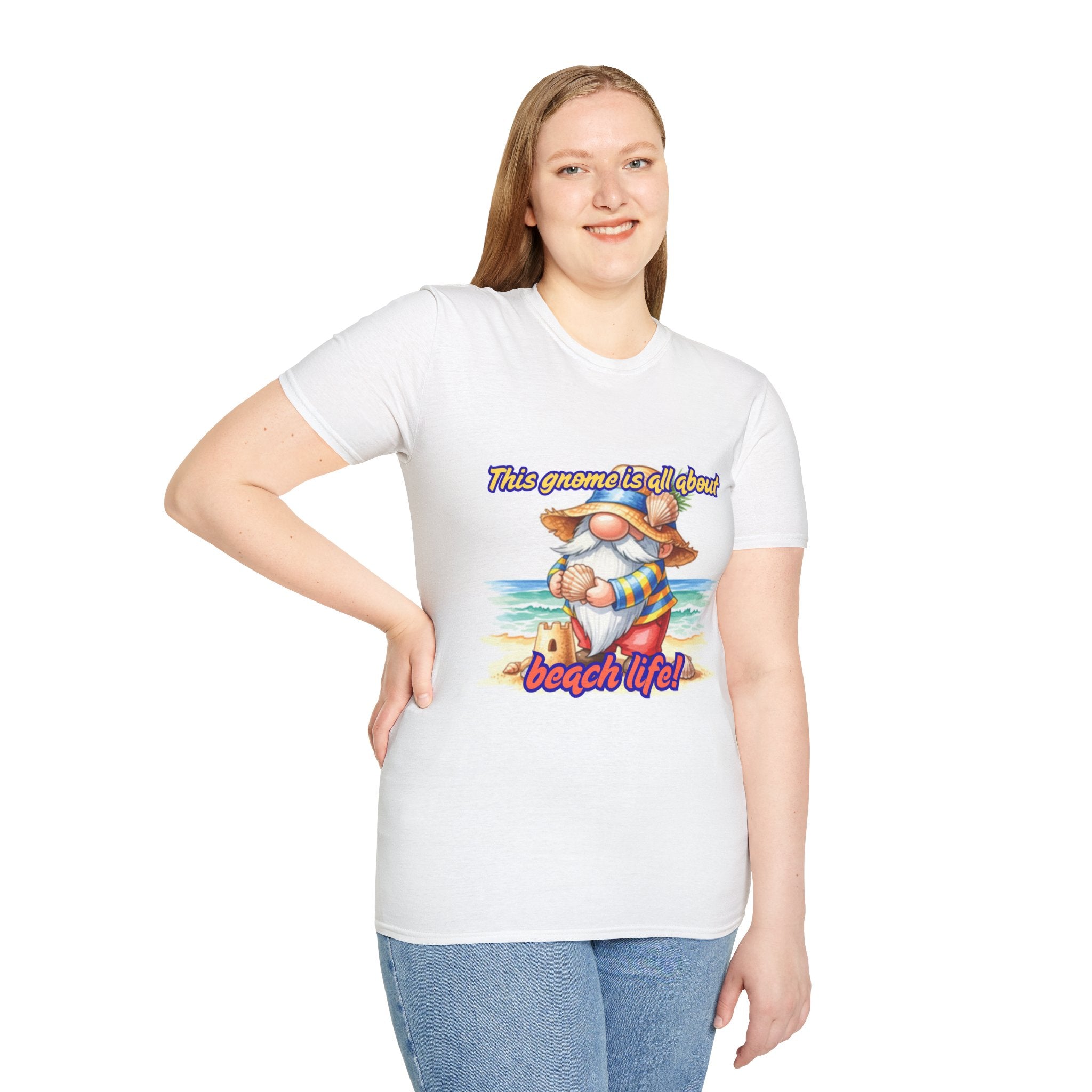 This Gnome Is All About Beach Life! Unisex Softstyle T-Shirt