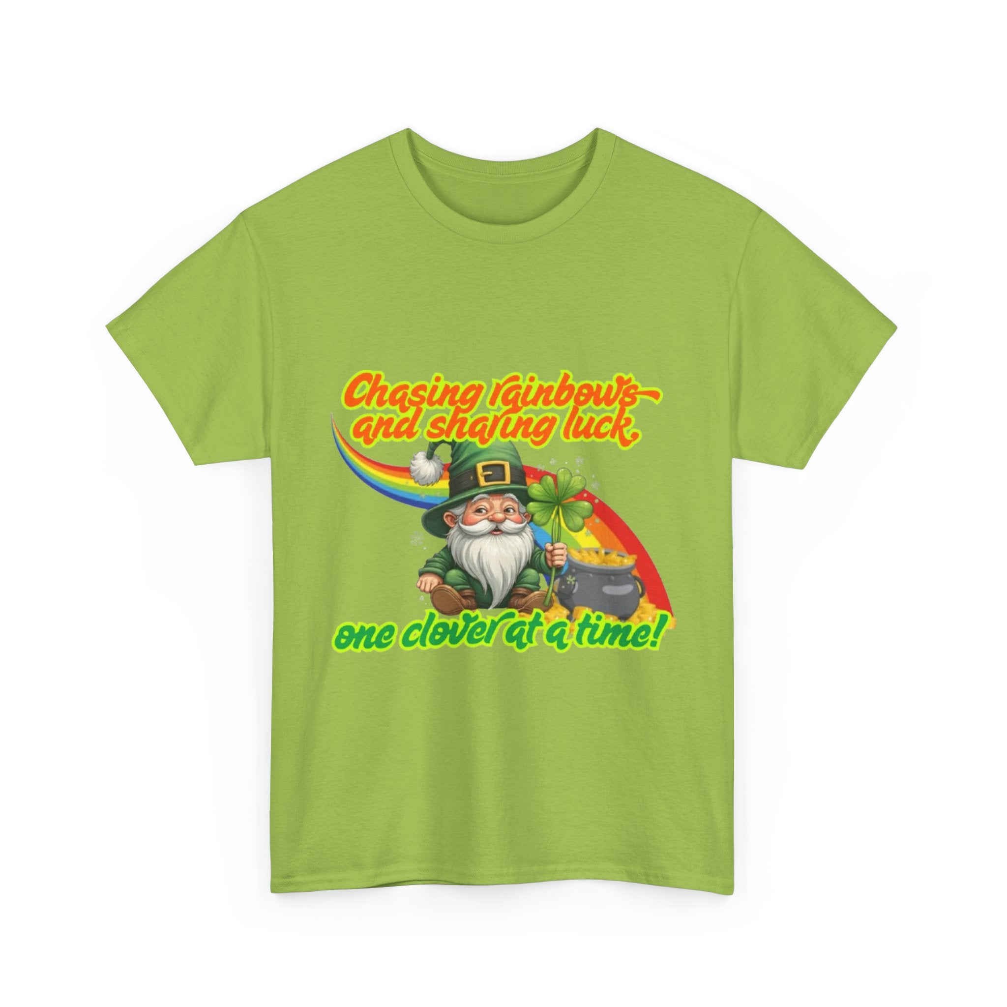 Chasing Rainbows And Sharing Luck, One Clover At A Time! Unisex Heavy Cotton T-Shirt