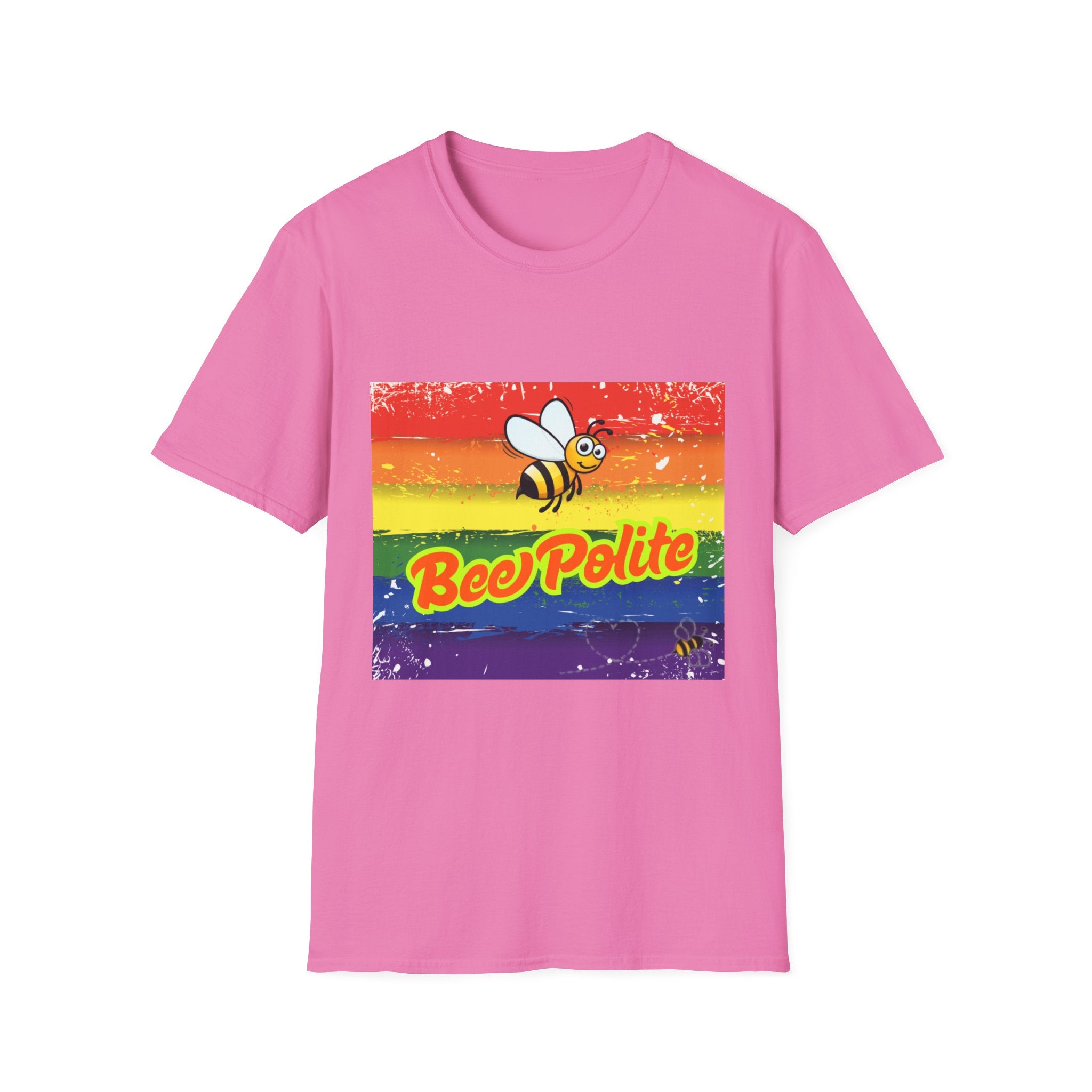 Bee Polite Rainbow Unisex Softstyle T-Shirt
