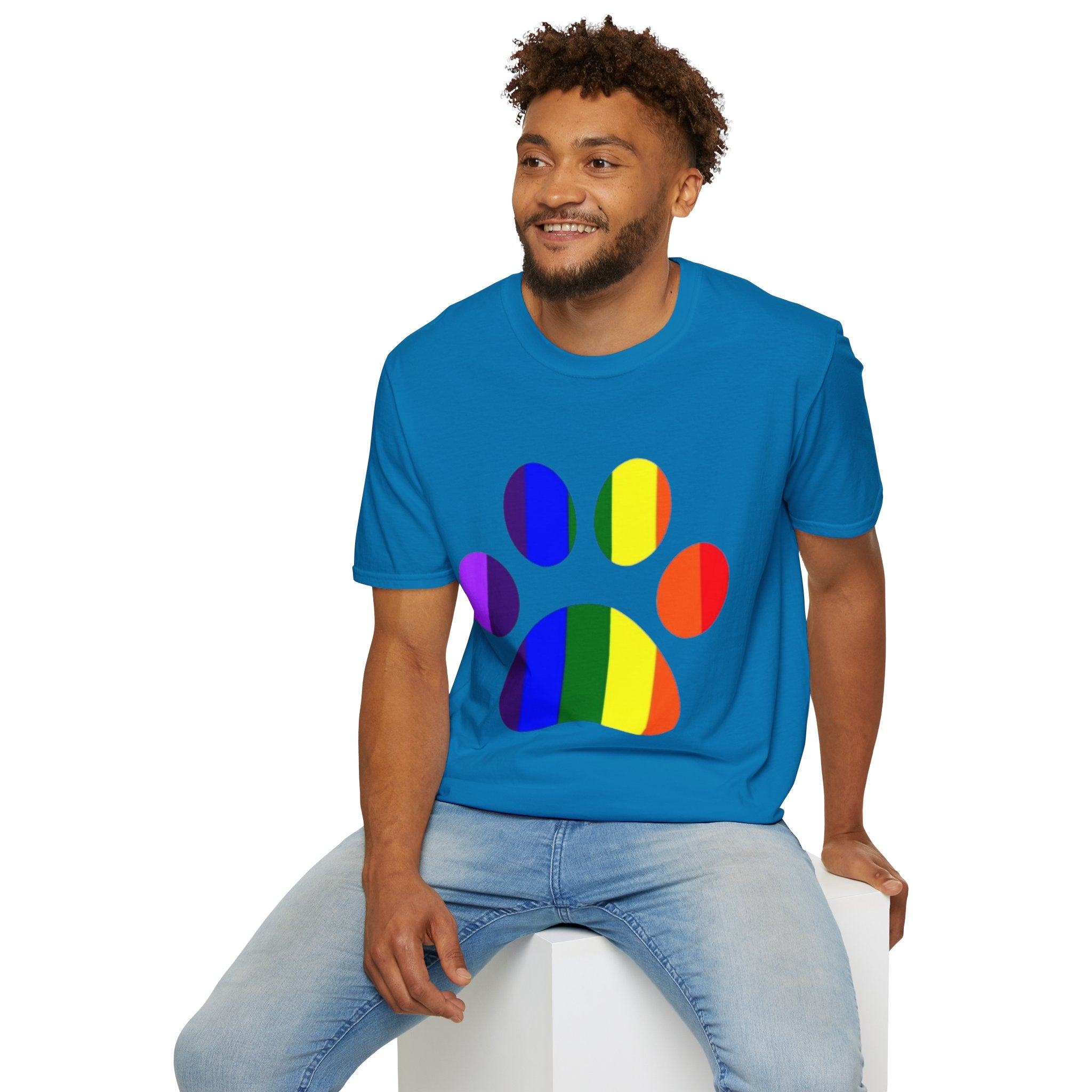 Pride Paw Print Unisex Softstyle T-Shirt
