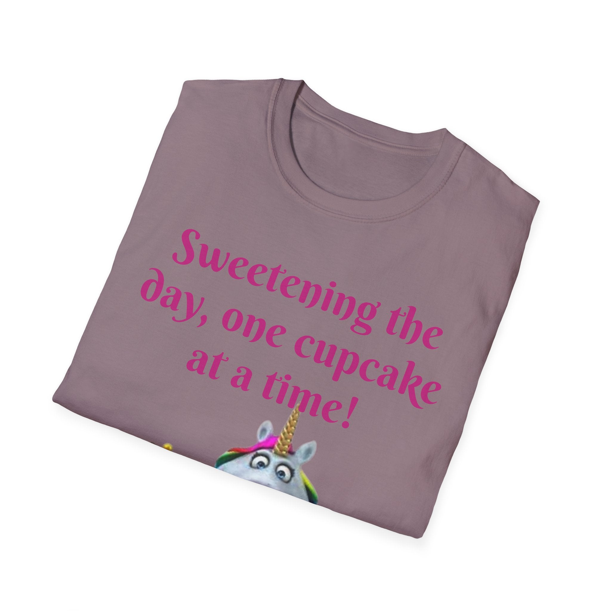Sweetening The Day, One Cupcake At A Time! Unicorn Unisex Softstyle T-Shirt
