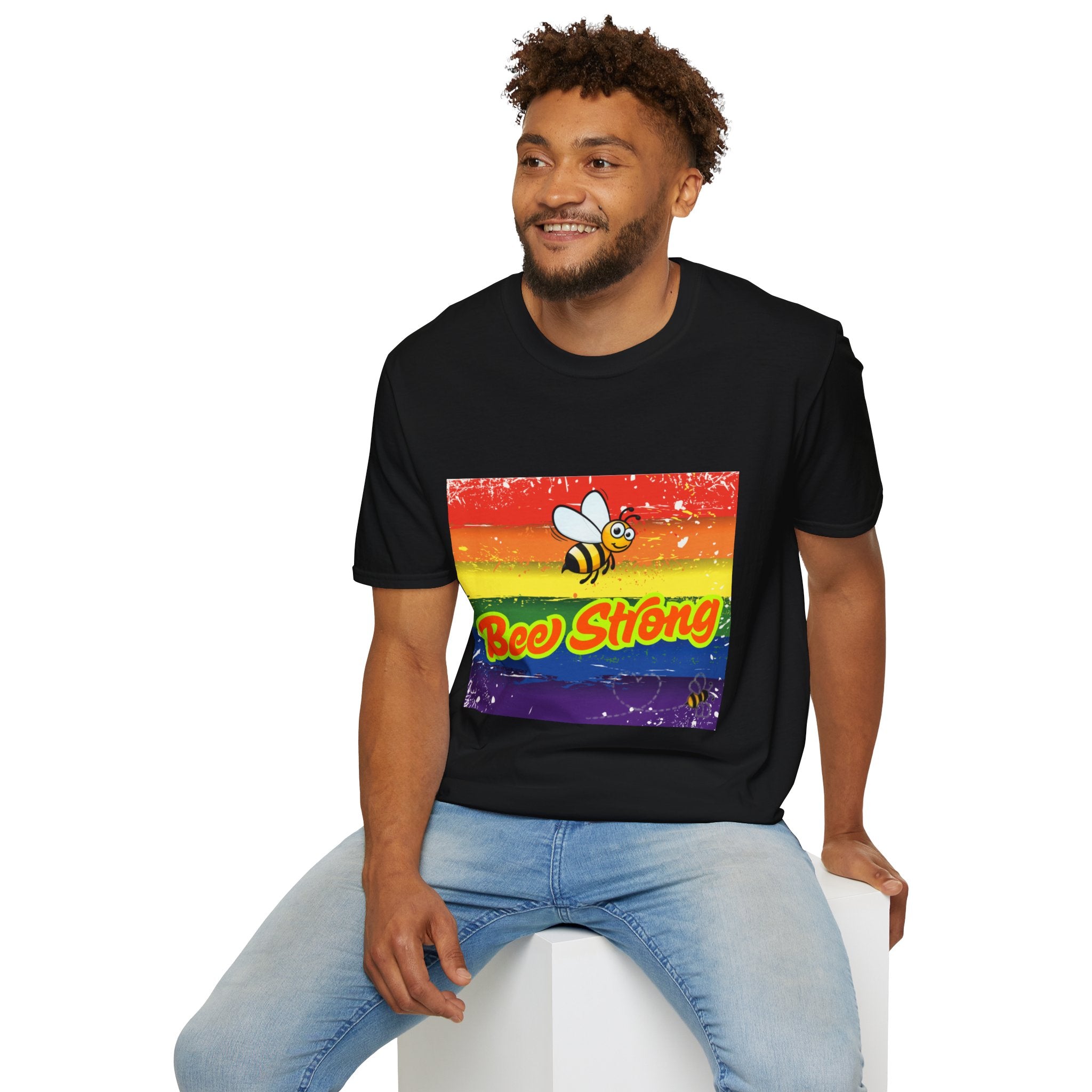 Bee Strong Rainbow Unisex Softstyle T-Shirt
