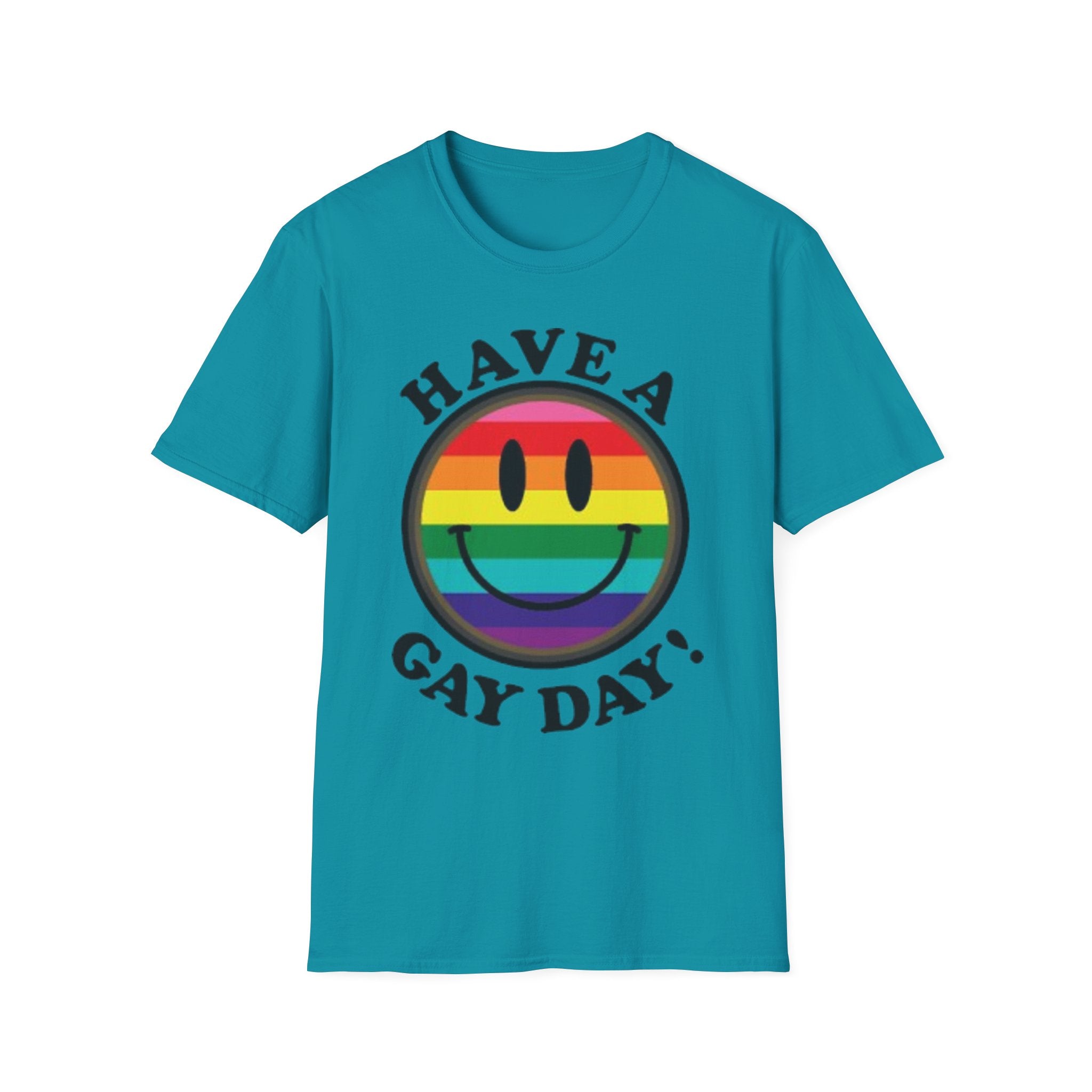 Have A Gay Day Rainbow Smile Unisex Softstyle T-Shirt