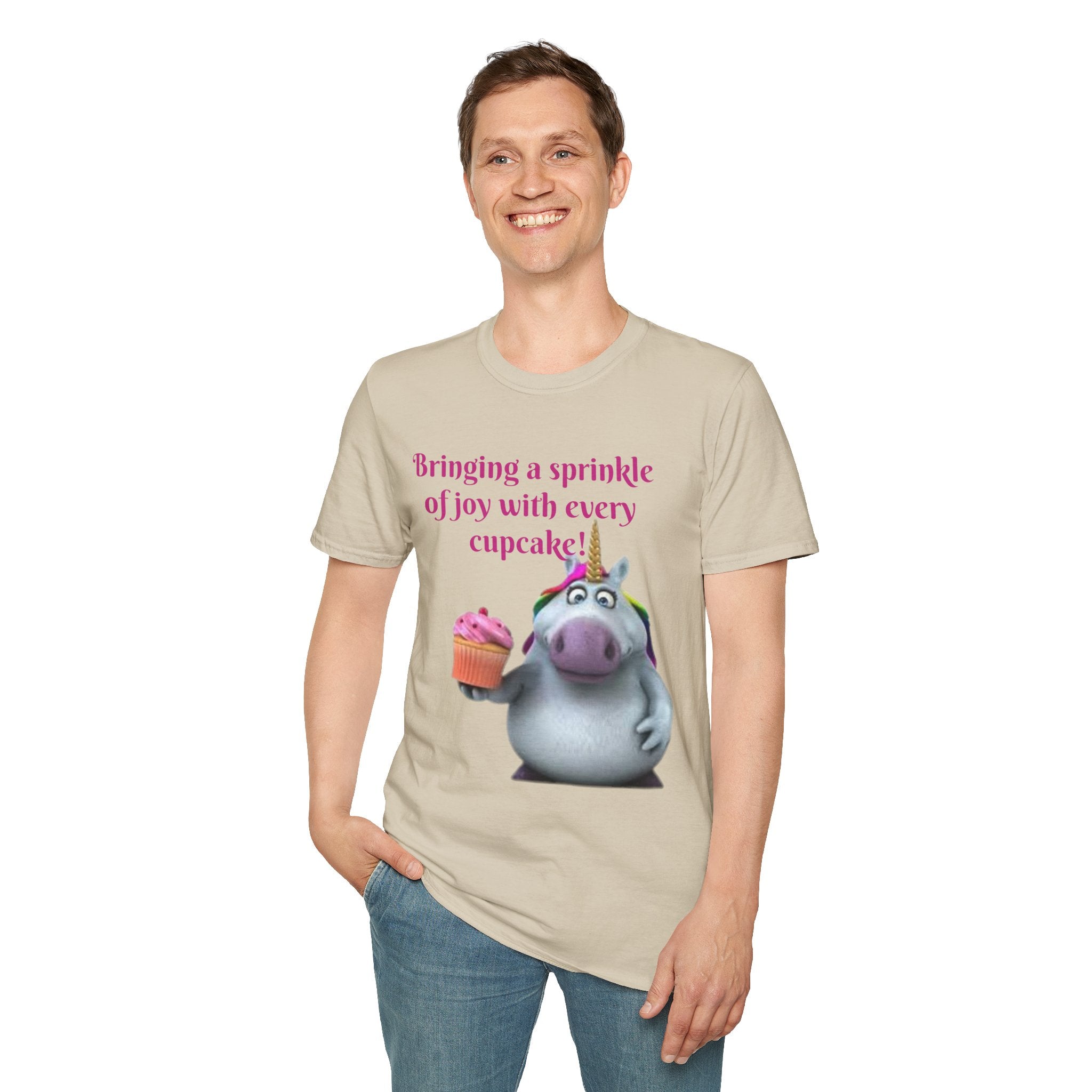 Bringing A Sprinkle Of Joy With Every Cupcake Unicorn Unisex Softstyle T-Shirt