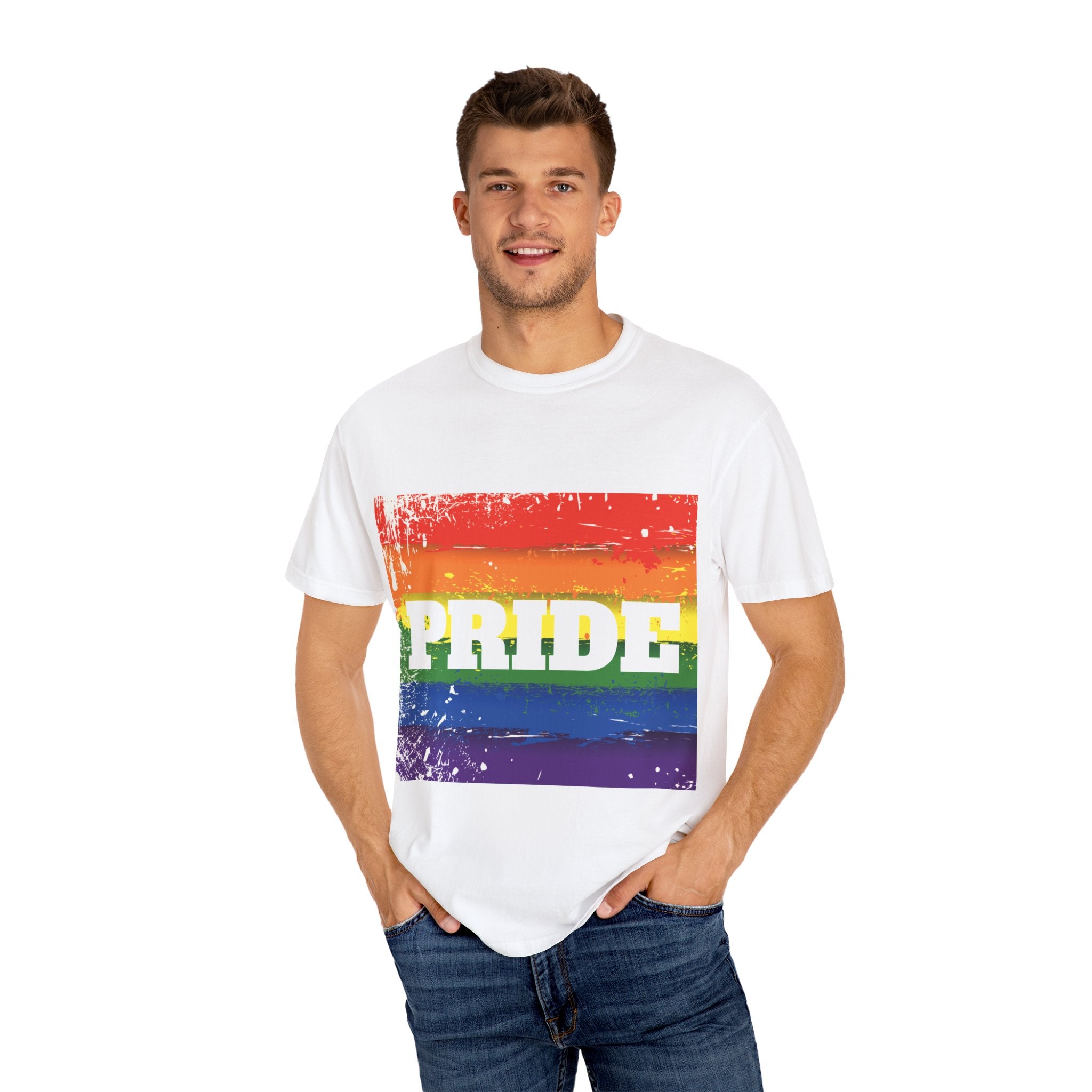 Pride Rainbow Unisex Garment-Dyed T-Shirt