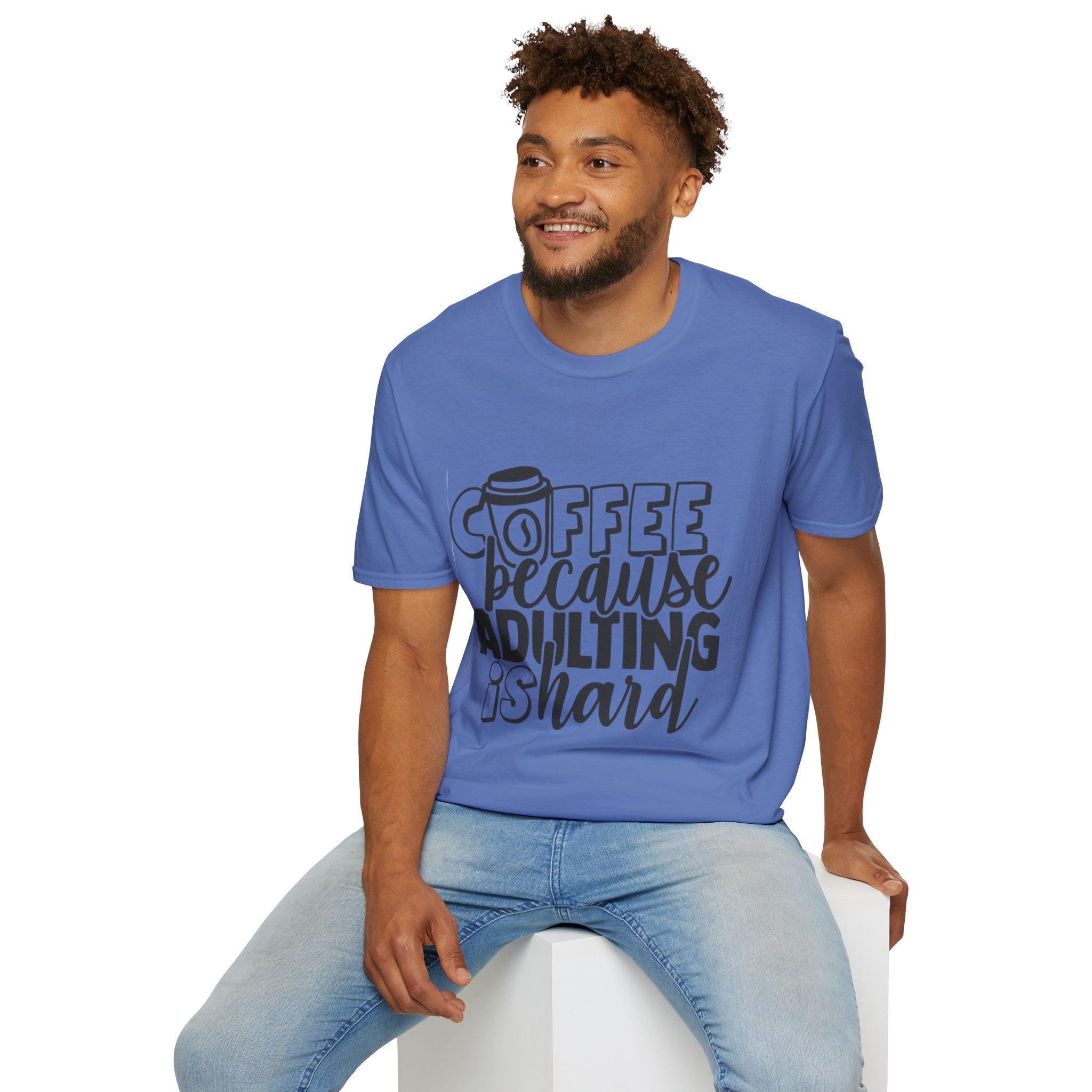 Coffee Because Adulting is Hard Unisex Softstyle T-Shirt