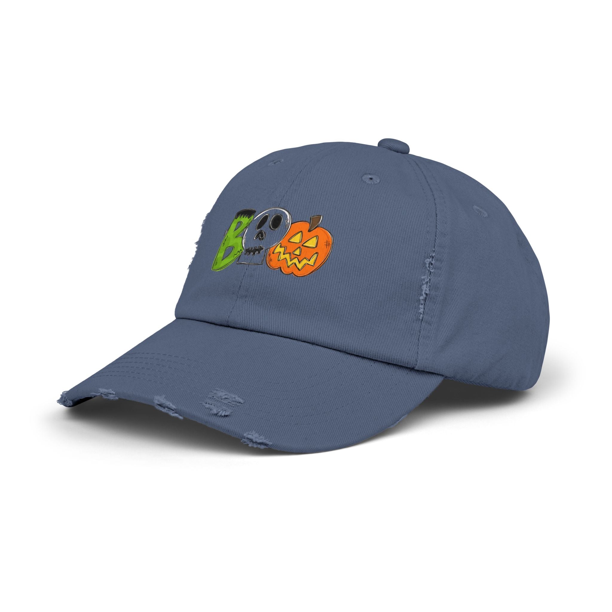 Halloween BOO Unisex Distressed Cap