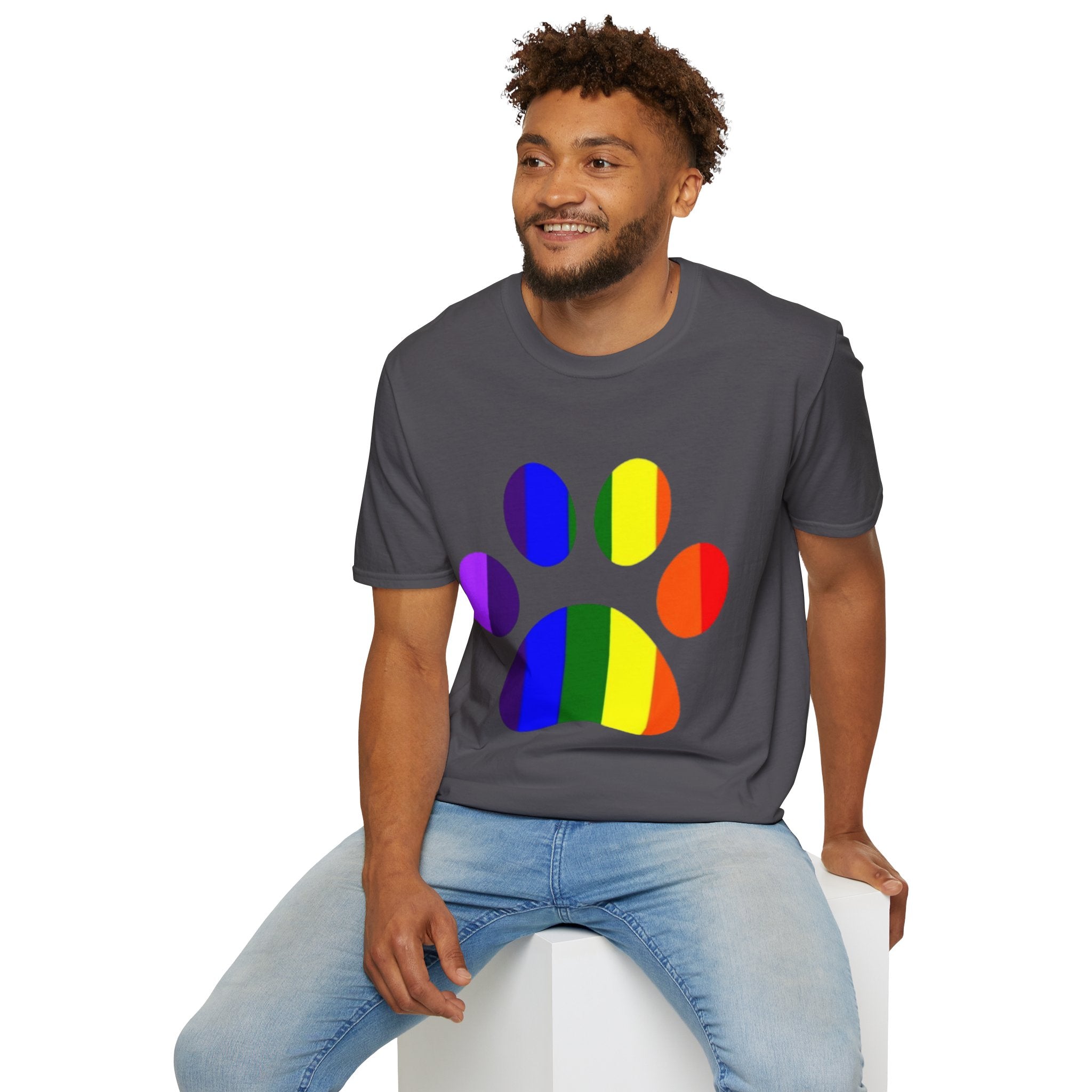 Pride Paw Print Unisex Softstyle T-Shirt
