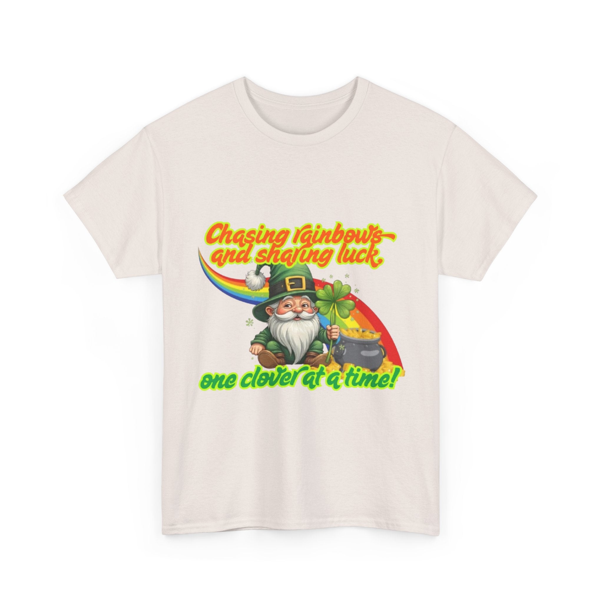 Chasing Rainbows And Sharing Luck, One Clover At A Time! Unisex Heavy Cotton T-Shirt