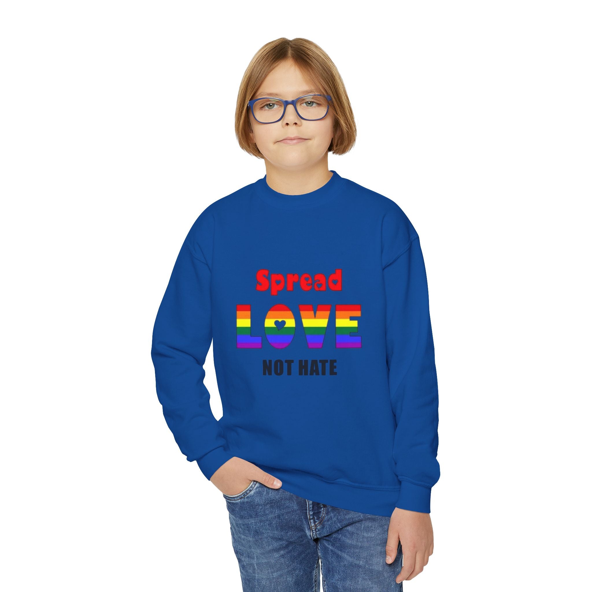 Spread Love Not Hate Youth Crewneck Sweatshirt