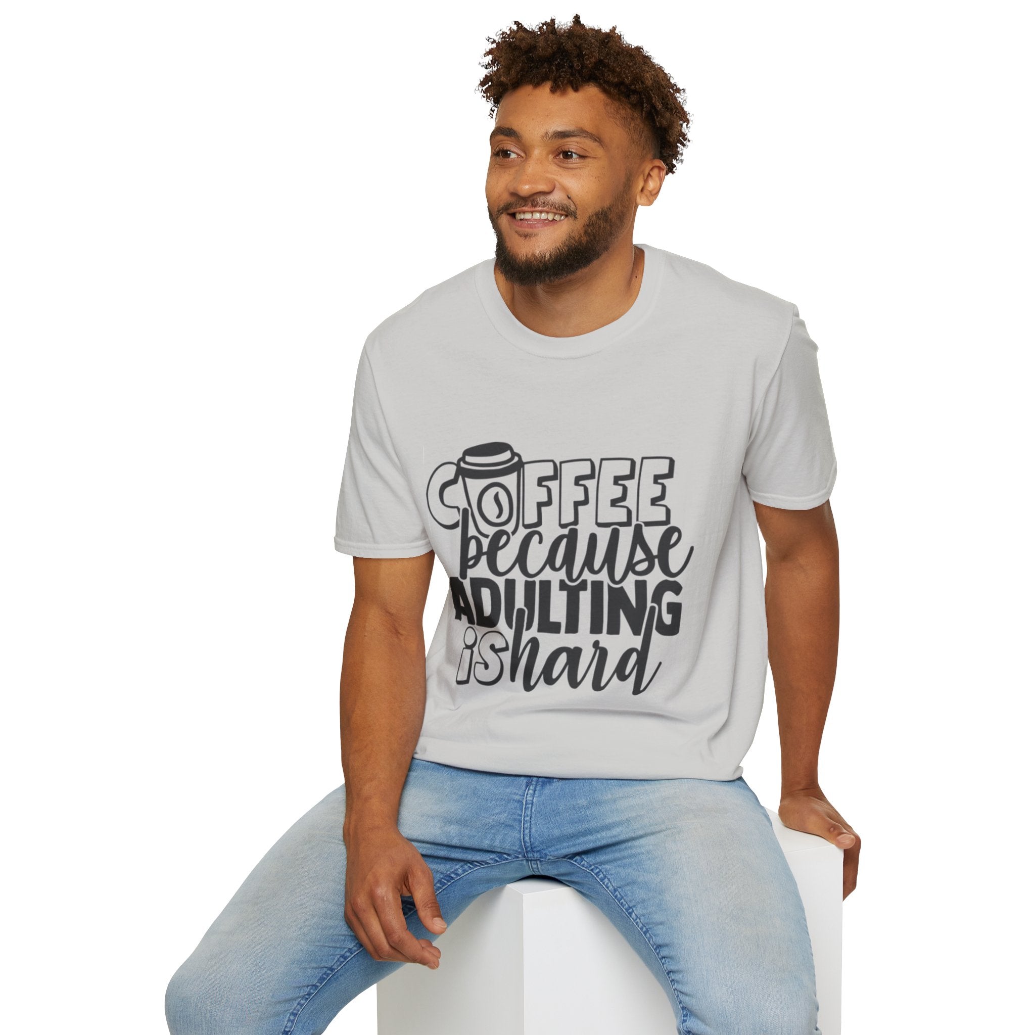 Coffee Because Adulting is Hard Unisex Softstyle T-Shirt
