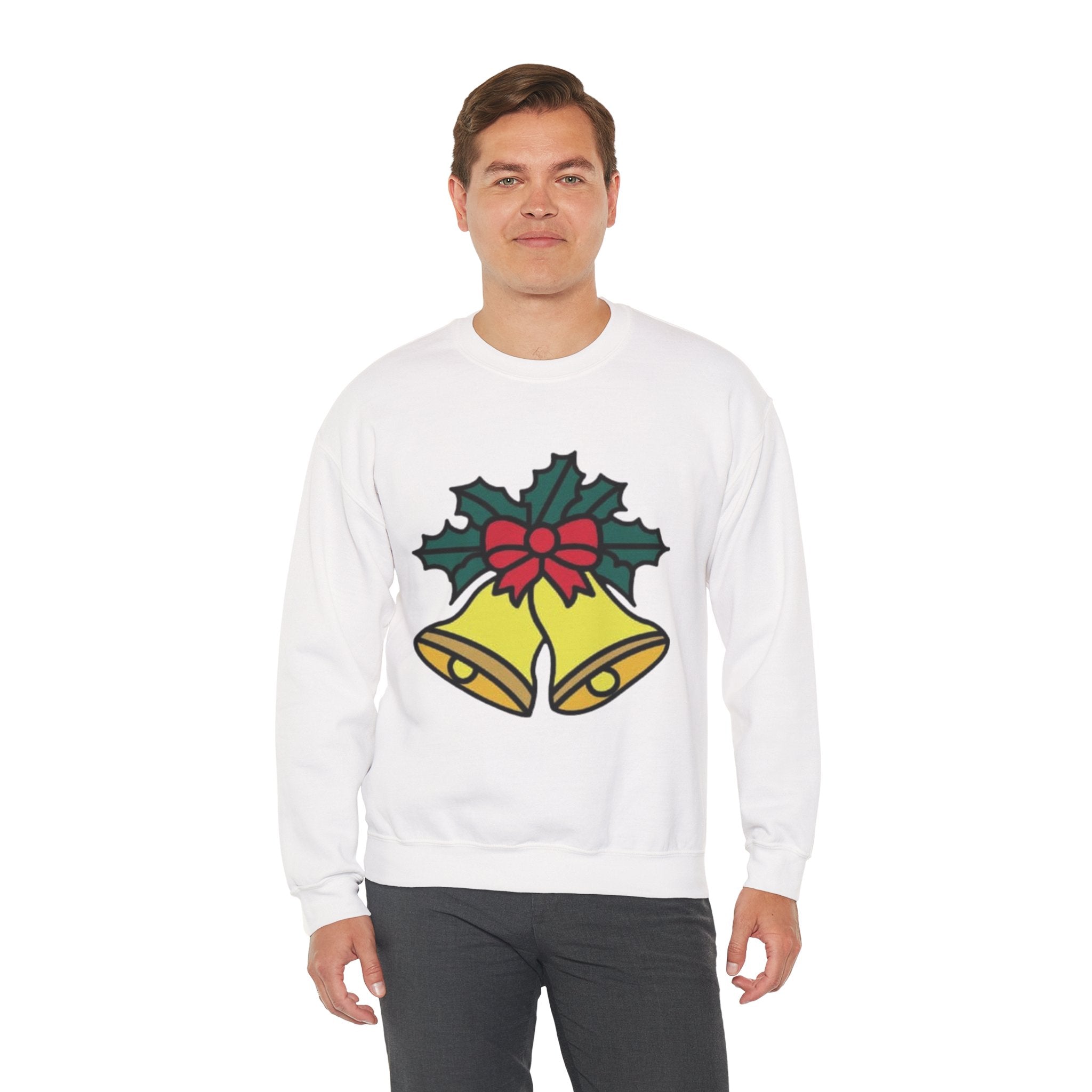 Festive Holiday Bells & Holly Unisex Heavy Blend™ Crewneck Sweatshirt
