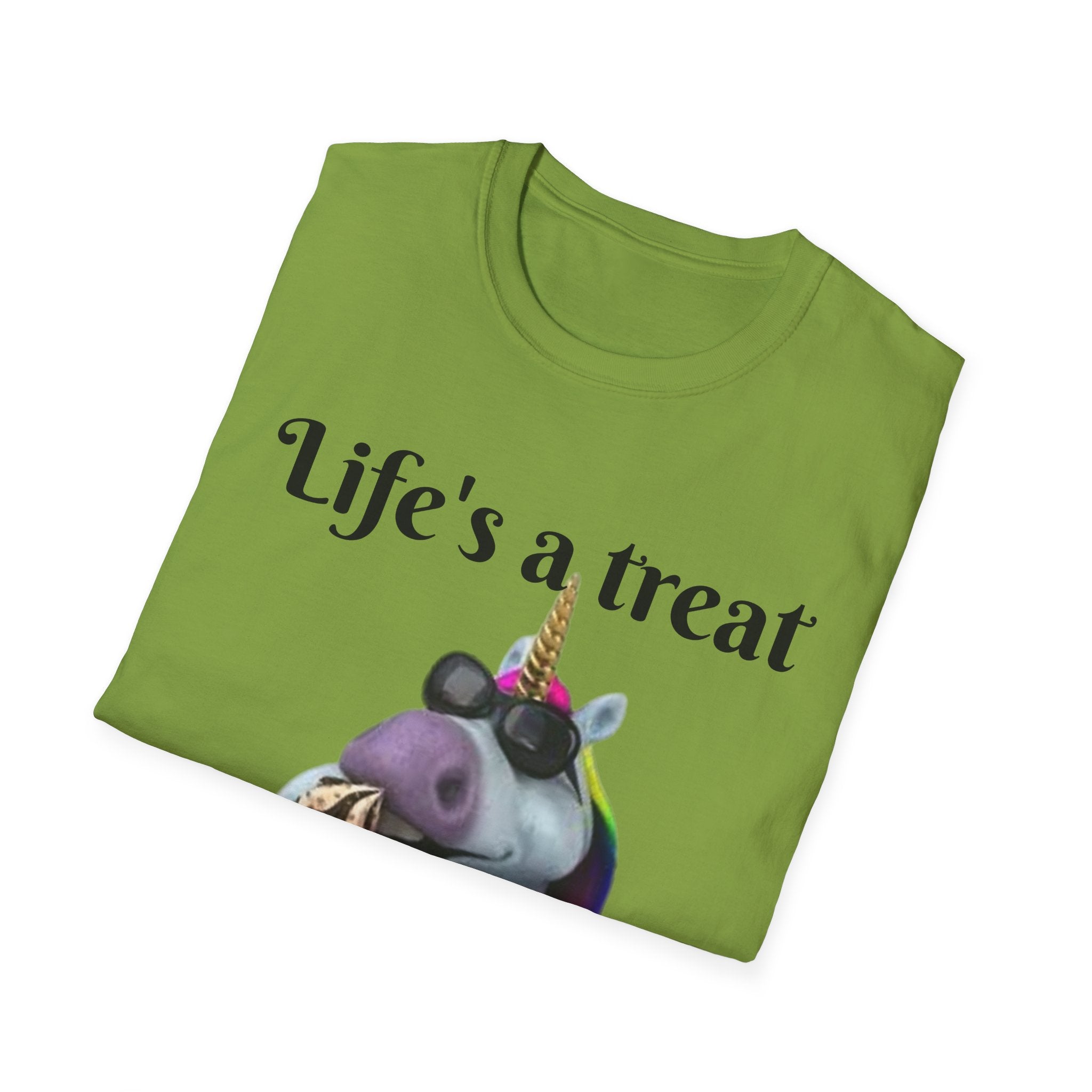Life's A Treat Unicorn Unisex Softstyle T-Shirt