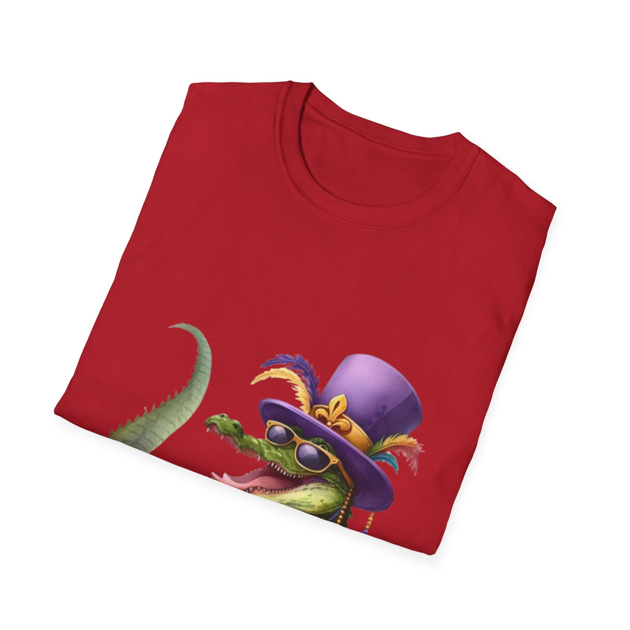 Mardi Gras Alligator Unisex Softstyle T-Shirt