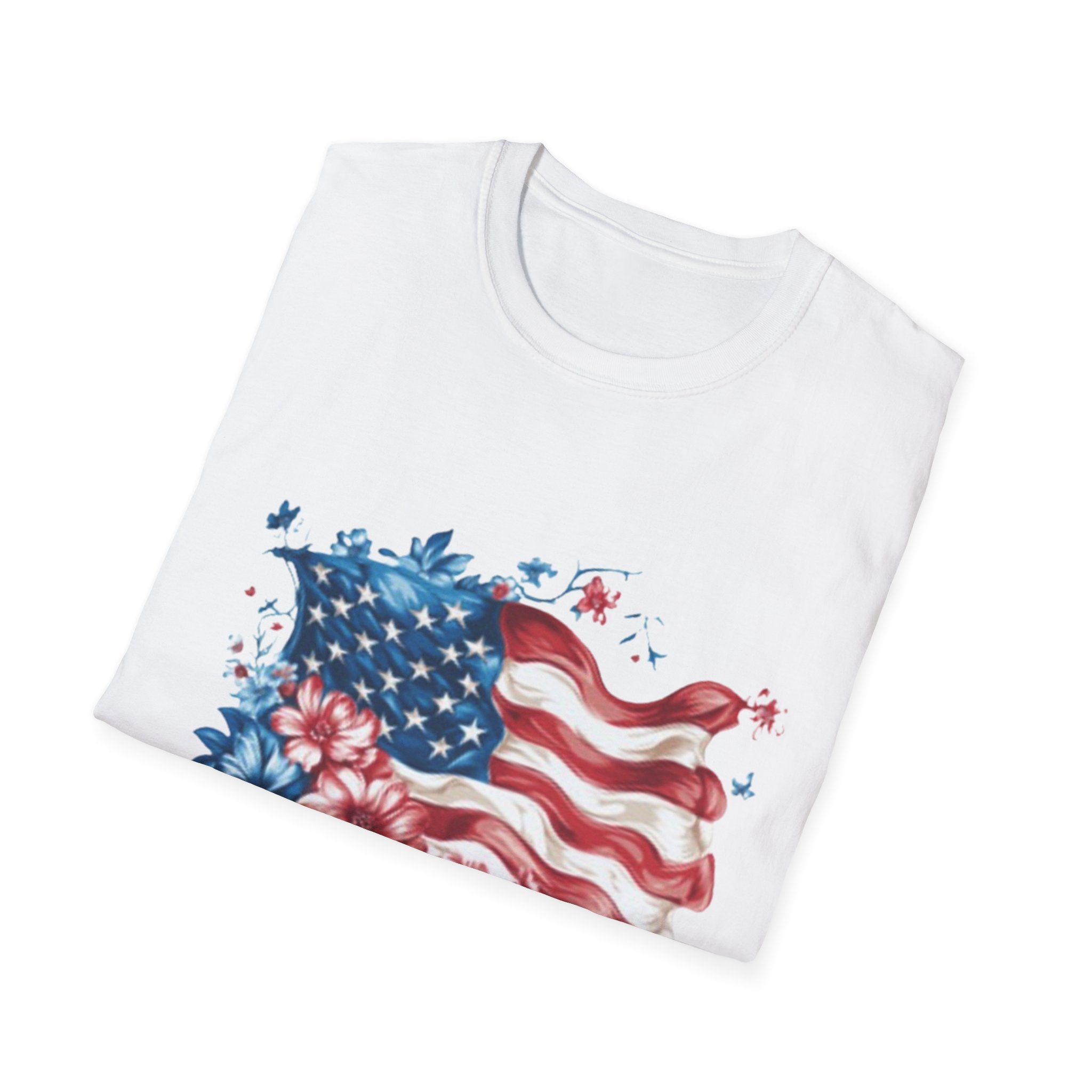 Patriotic USA Flag Unisex Softstyle T-Shirt