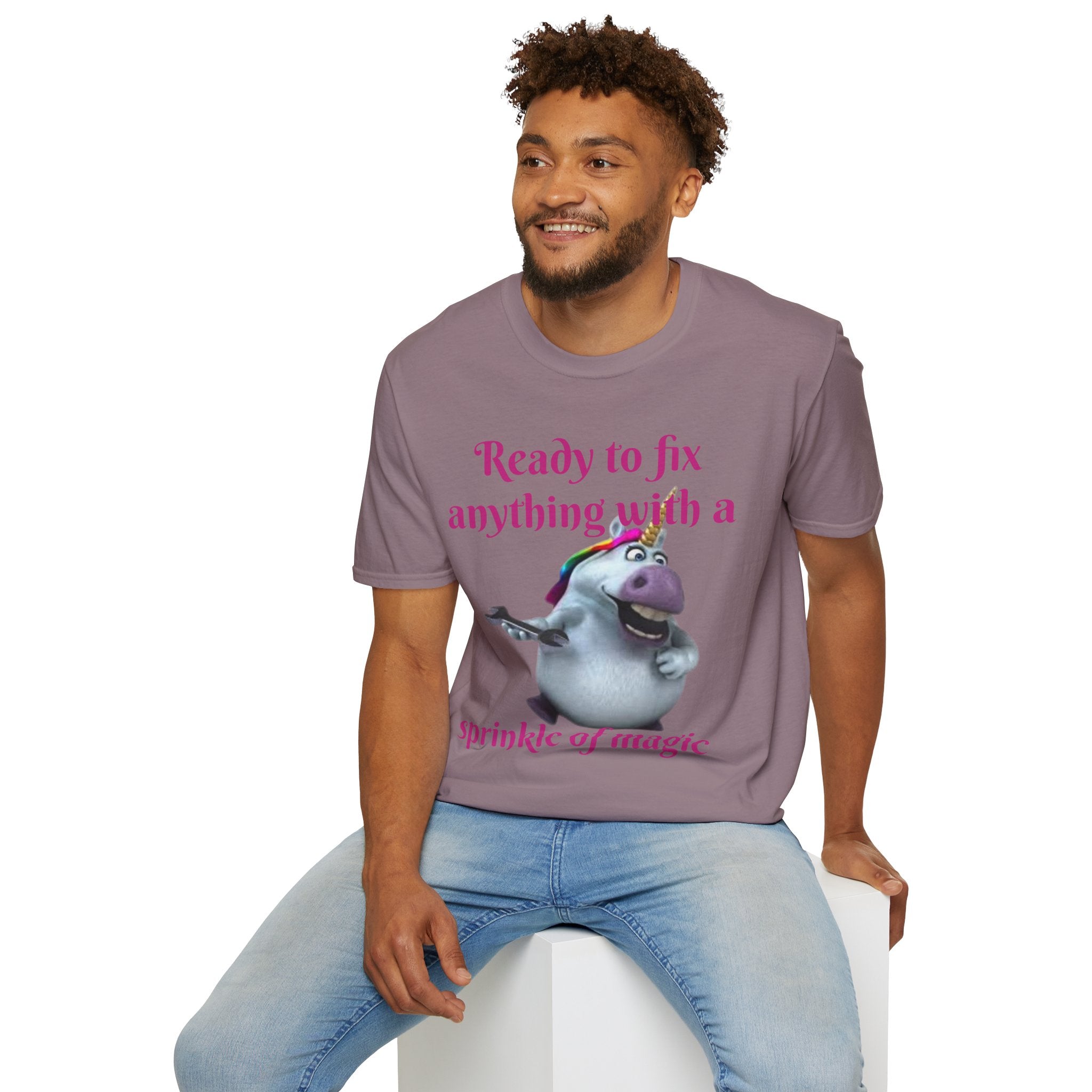 Ready To Fix Anything With A Sprinkle Of Magic Unicorn Unisex Softstyle T-Shirt