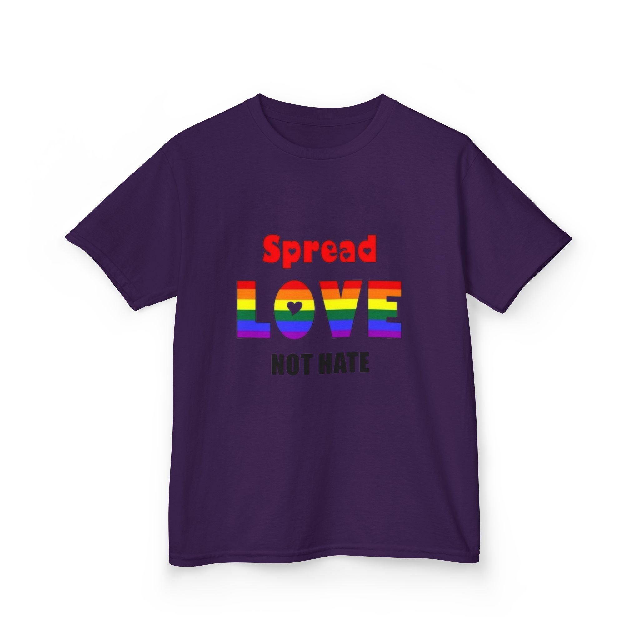 Kids Spread Love Not Hate Heavy Cotton T-Shirt