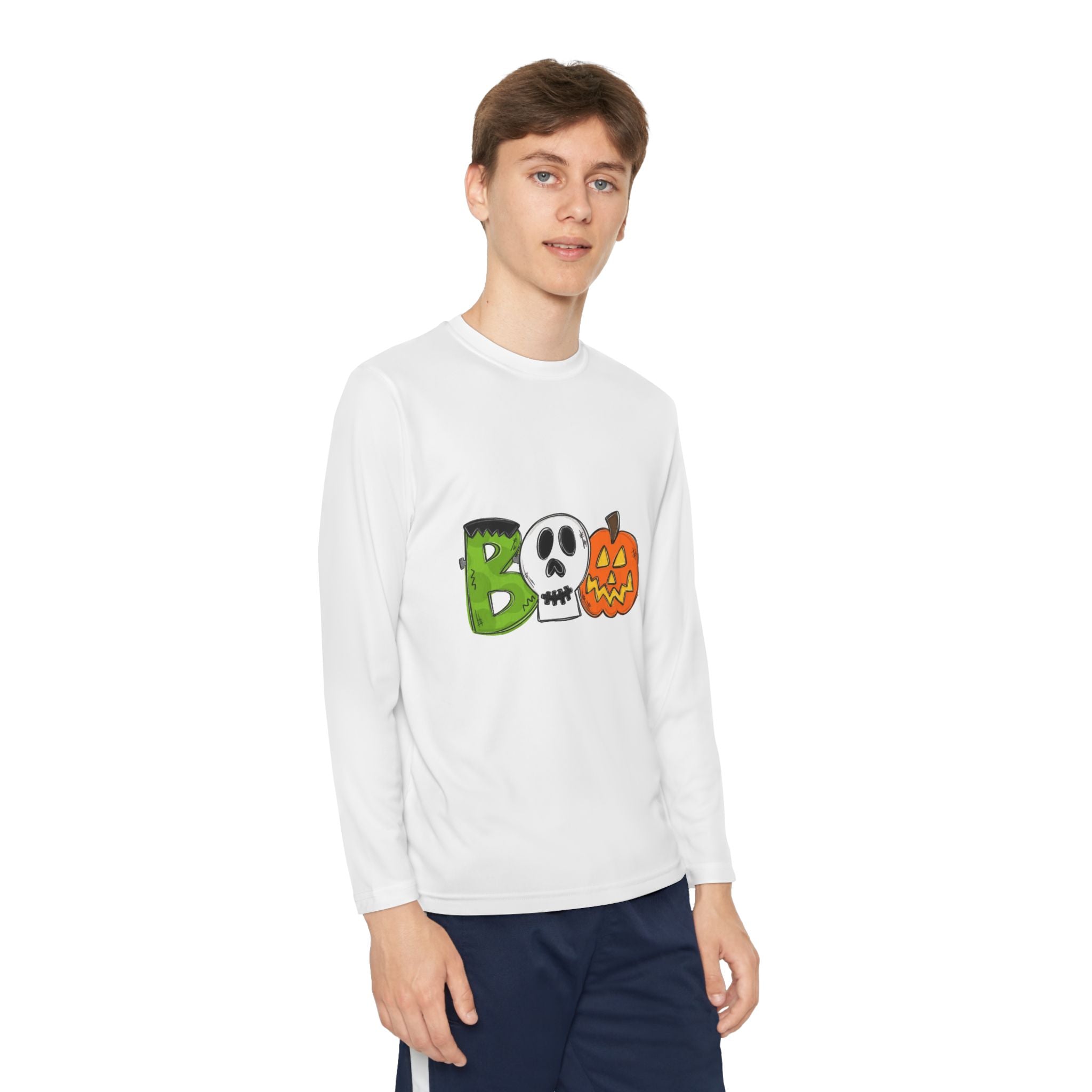 Halloween BOO Youth Long Sleeve Competitor T-Shirt