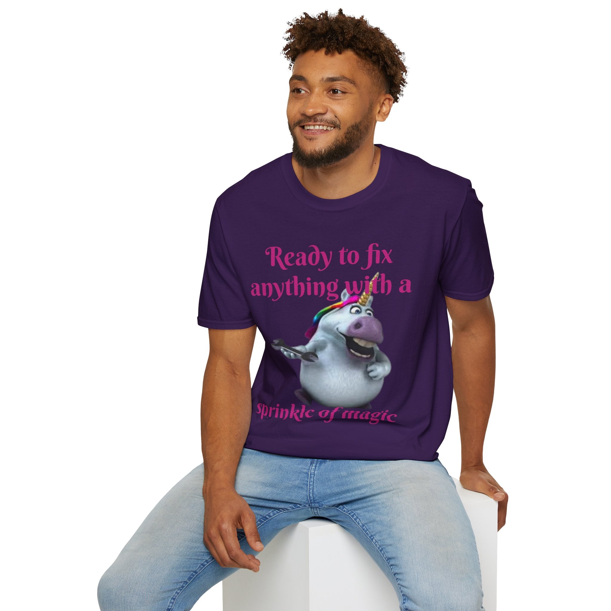 Ready To Fix Anything With A Sprinkle Of Magic Unicorn Unisex Softstyle T-Shirt