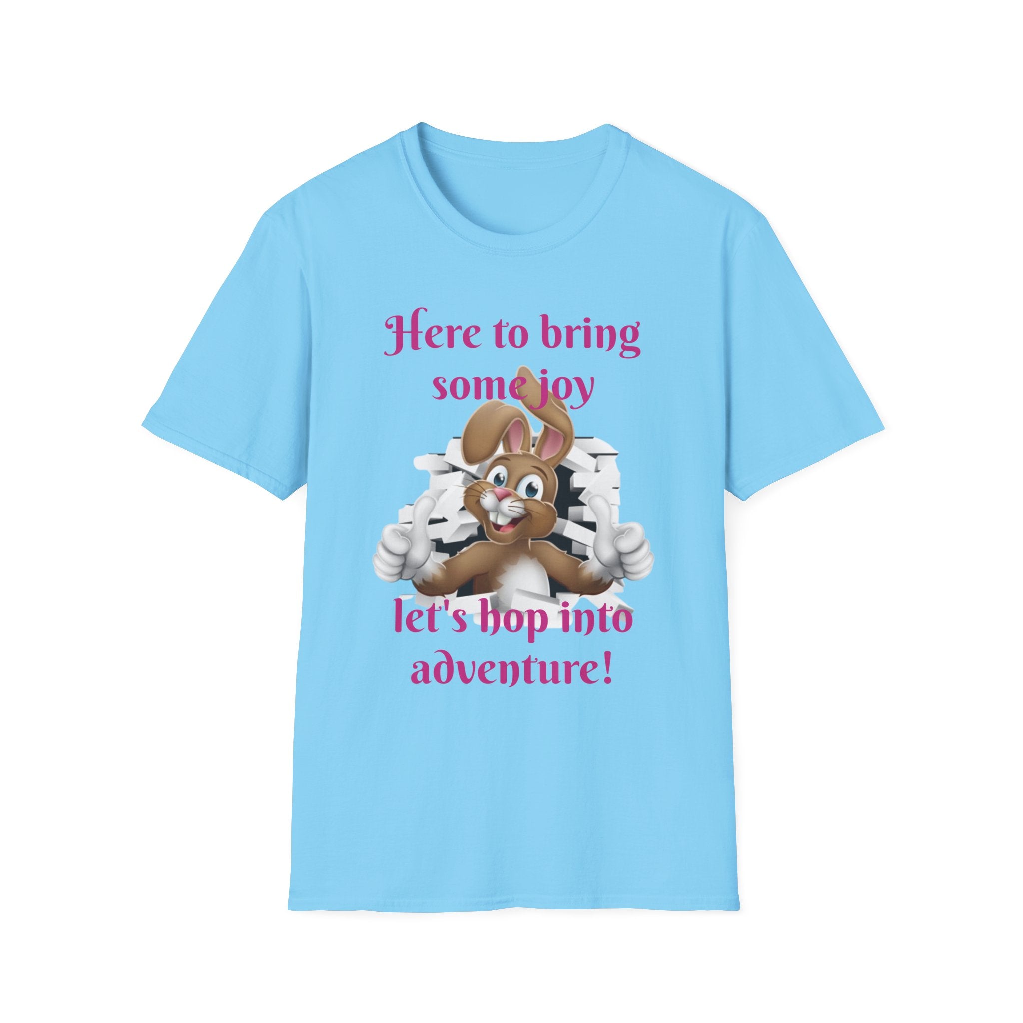 Here To Bring Some Joy Let's Hop Into Adventure Unisex Softstyle T-Shirt