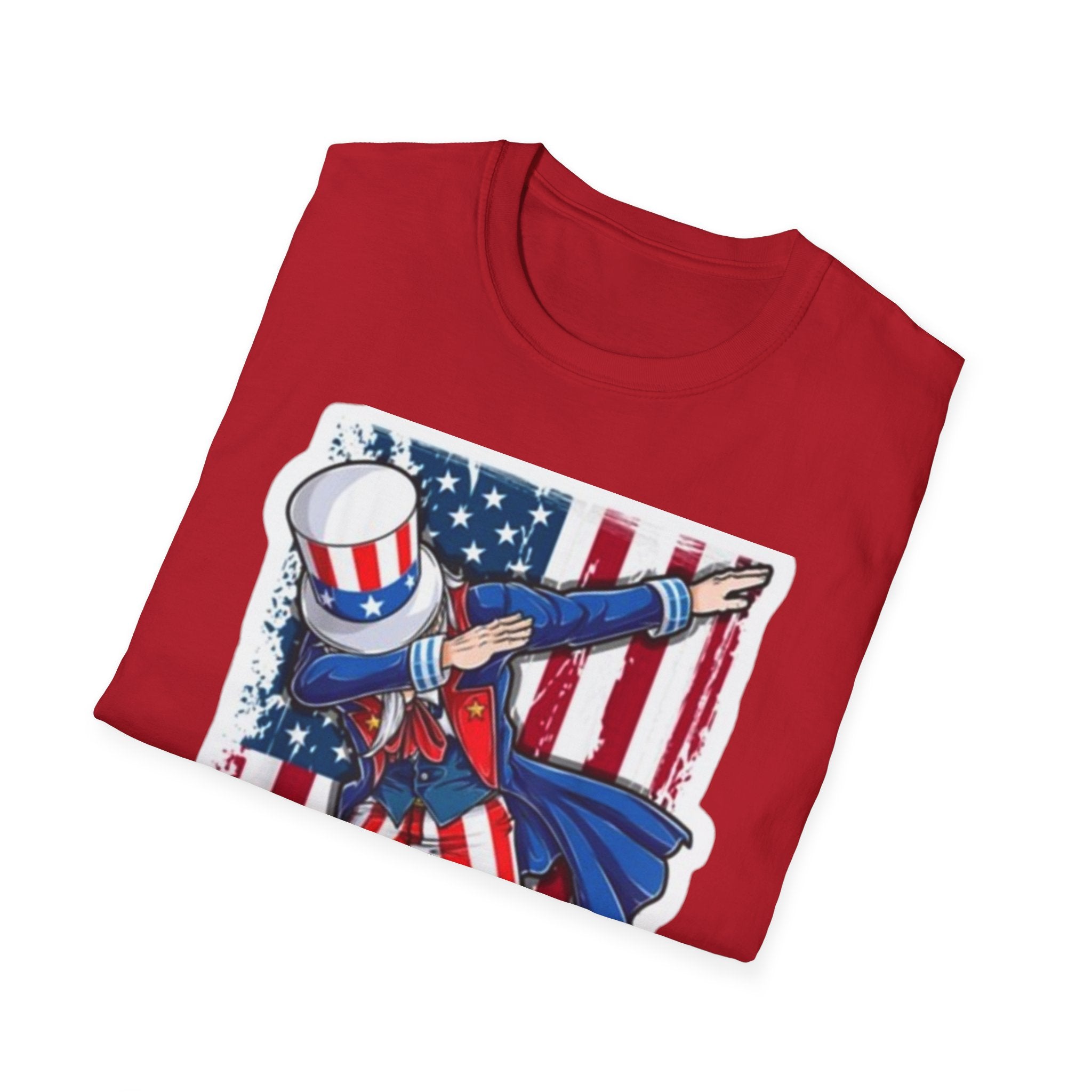 Patriotic Uncle Sam Dabbing Unisex Softstyle T-Shirt
