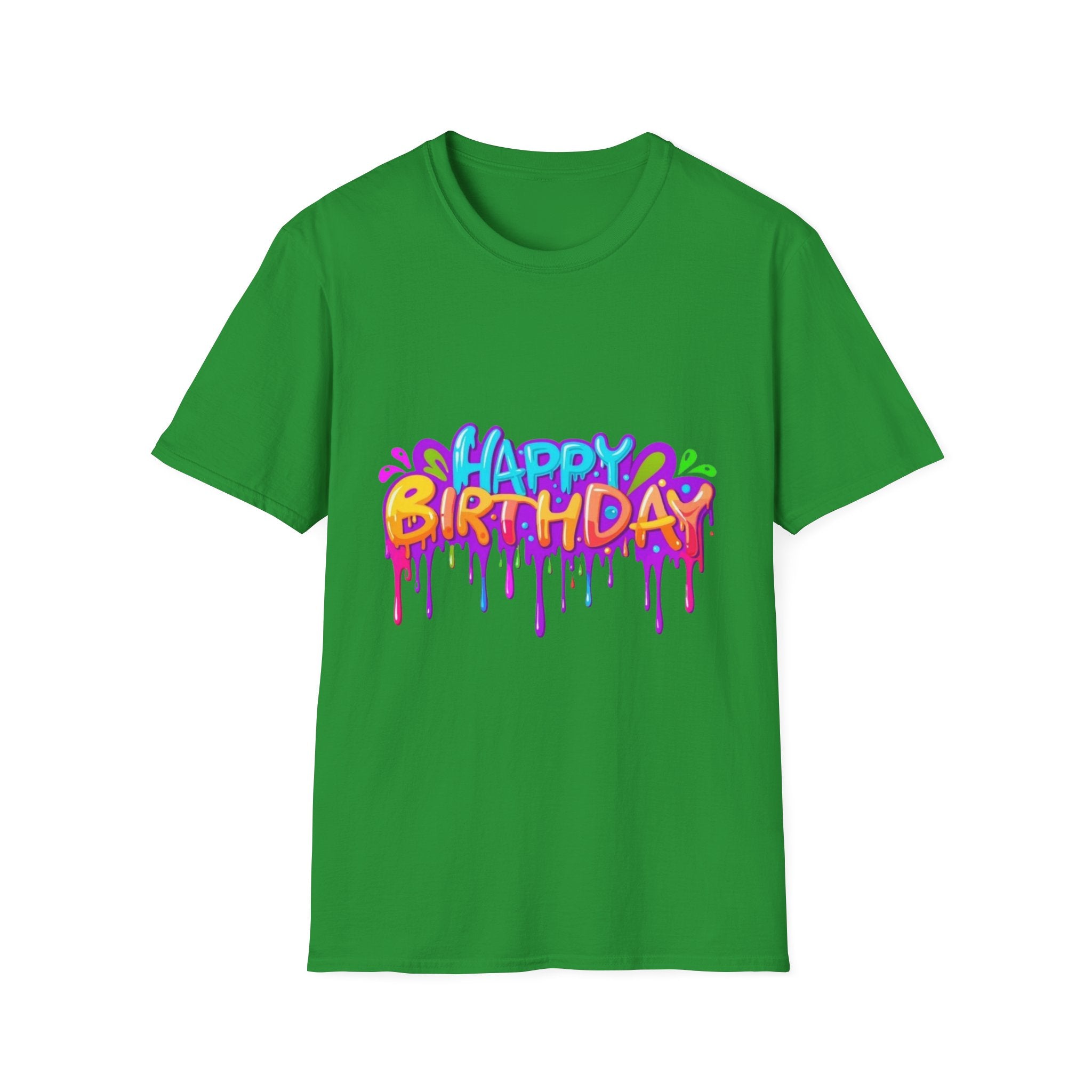 Happy Birthday Unisex Softstyle Short Sleeve T-Shirt Personalize It!