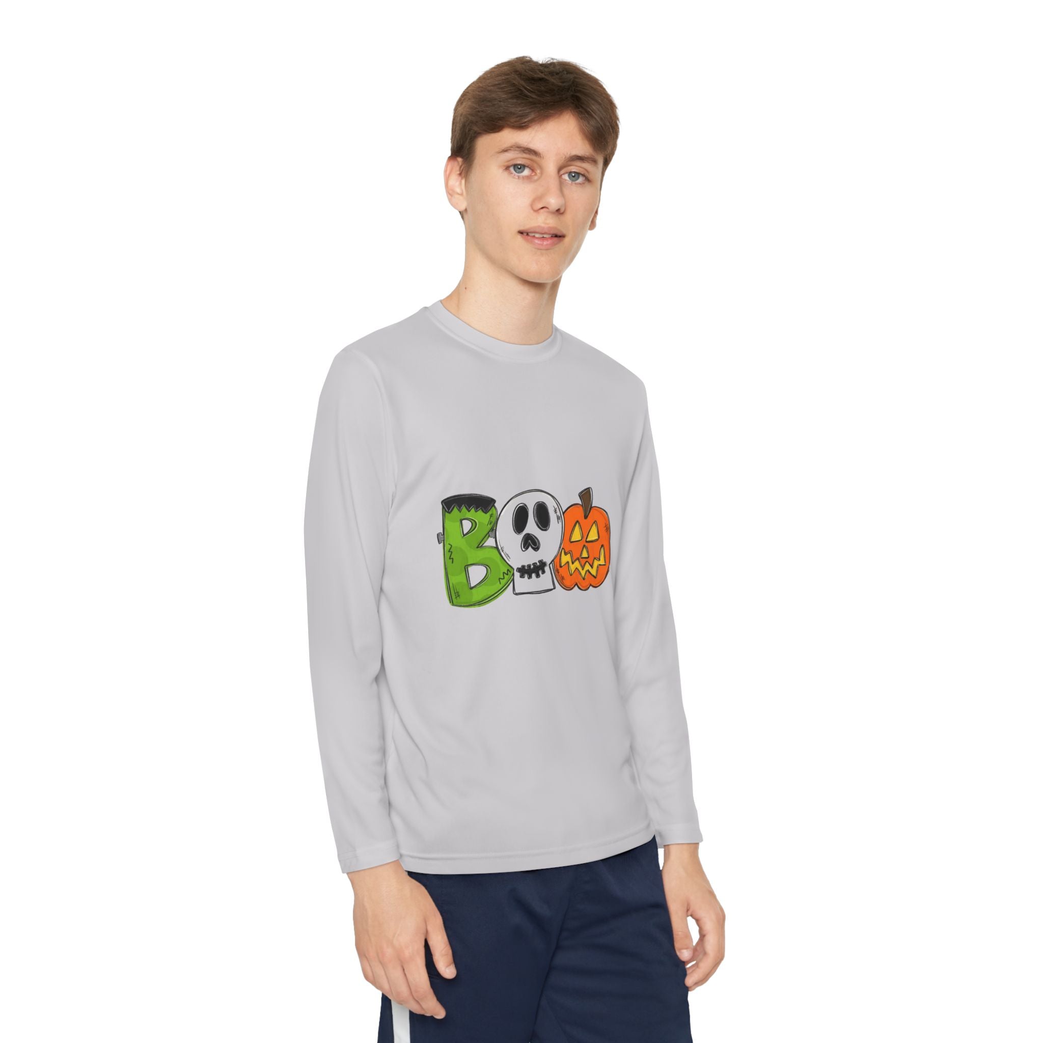 Youth Halloween Boo Long Sleeve Competitor T-Shirt